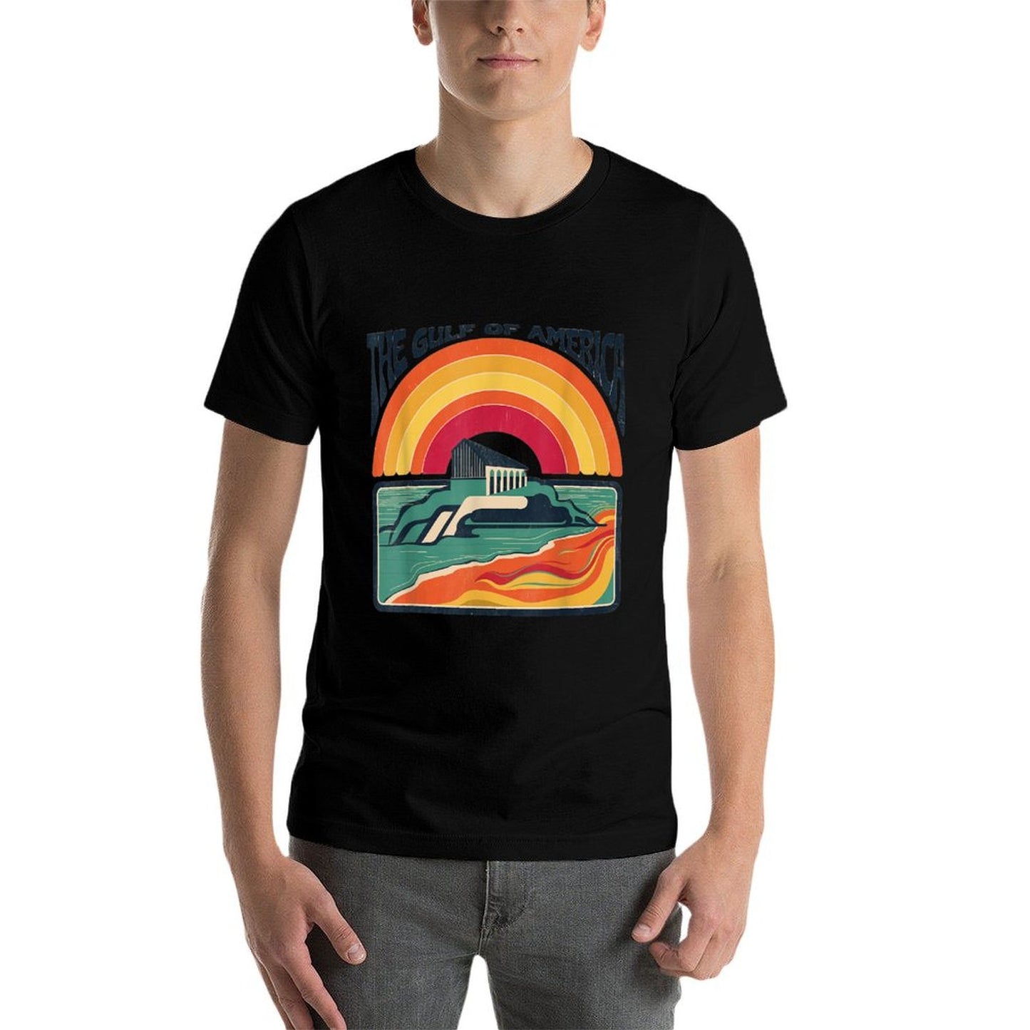 Retro Gulf Of USA America Gulf of Mexico Or America Wrinkle-resistant T-Shirt