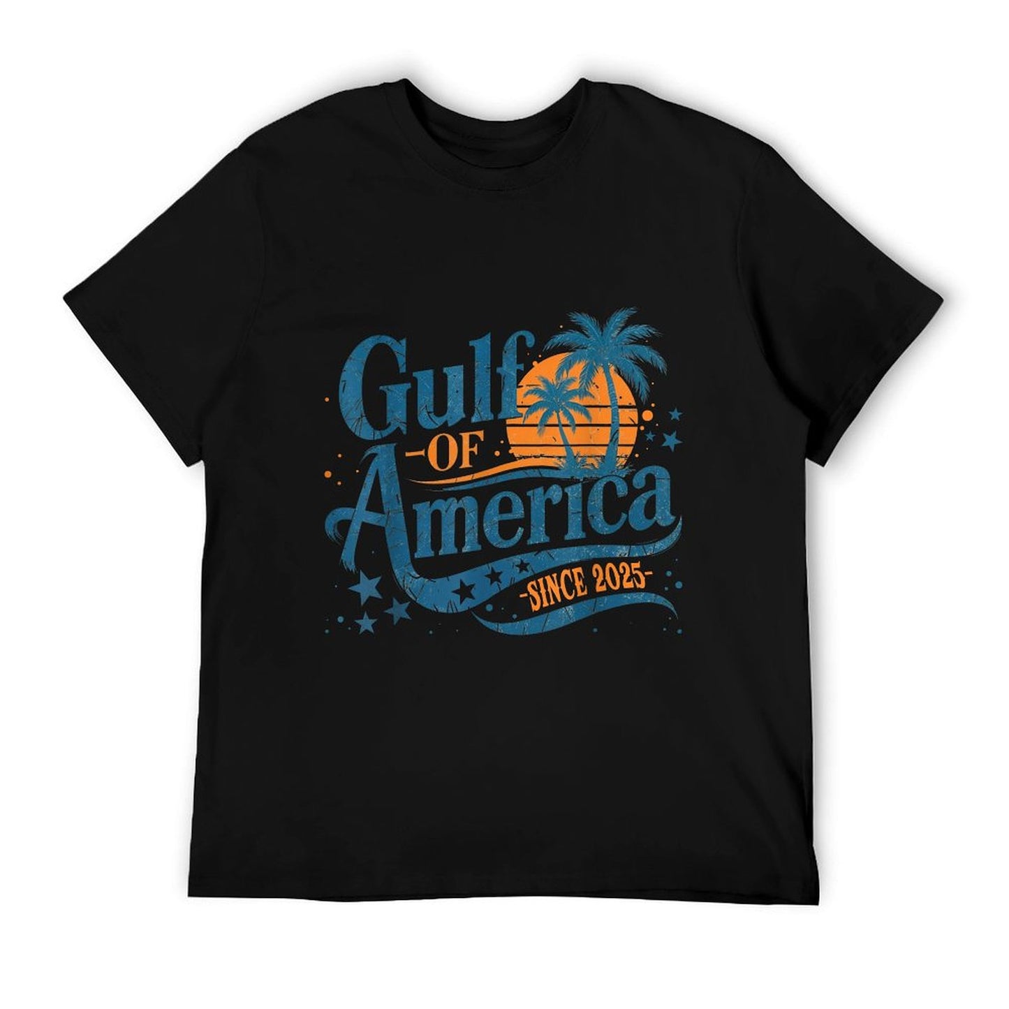 Retro Gulf Of US America 2025 American Flag Gulf Mexico Tagless Design T-Shirt