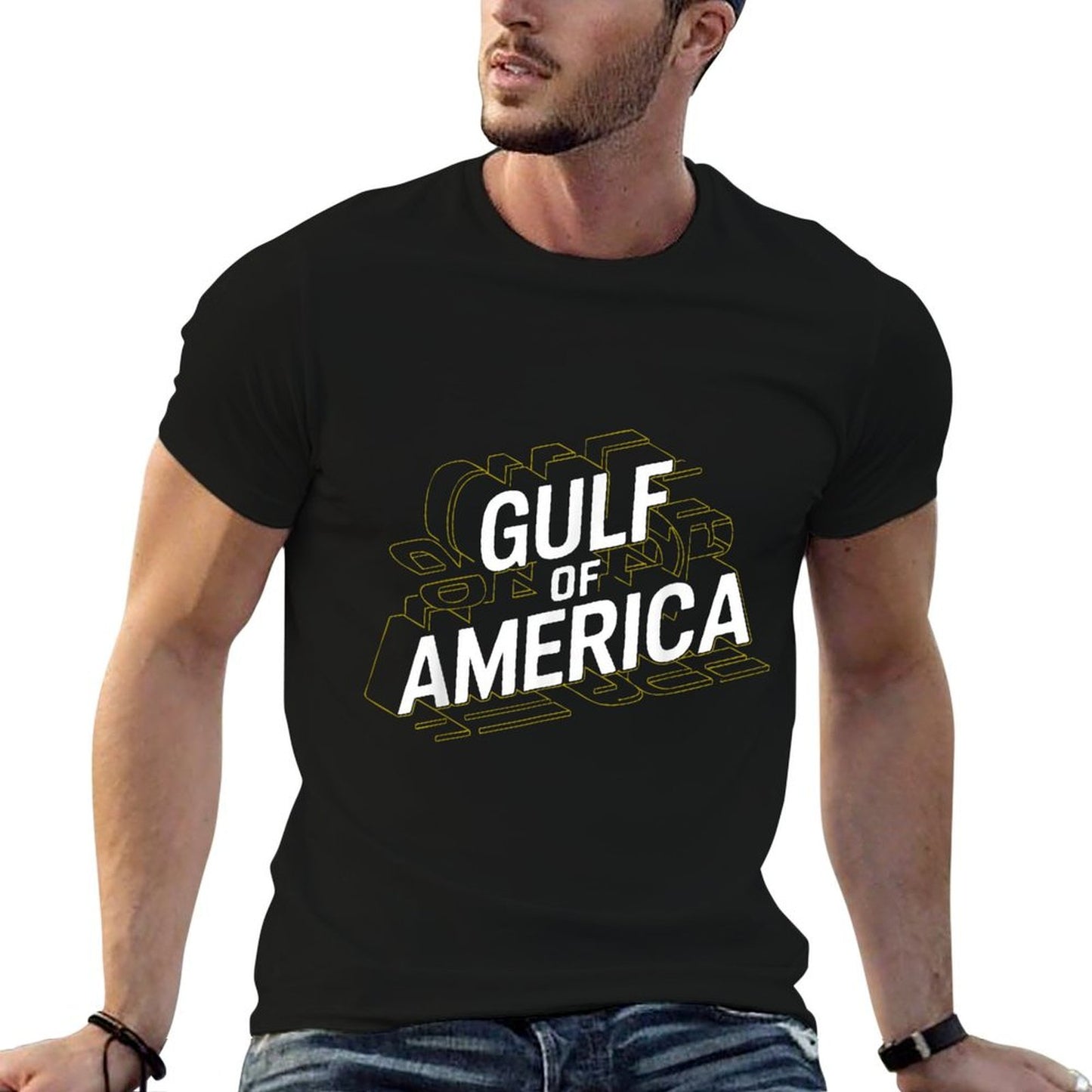Retro Gulf Of USA America Est 2025 American Gulf Rolled Sleeves T-Shirt