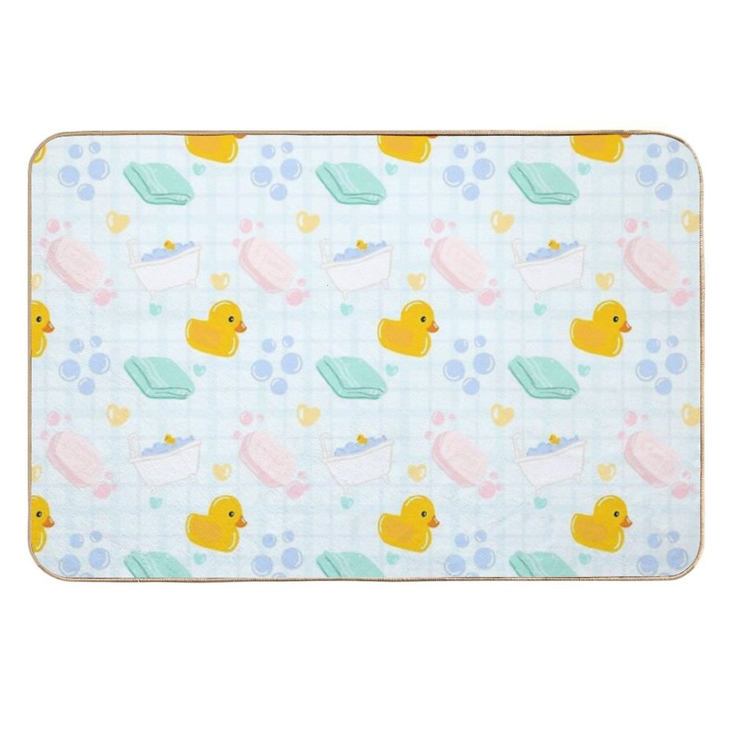 Cute Rubber Ducky Bath Time Absorbent Bath Mat