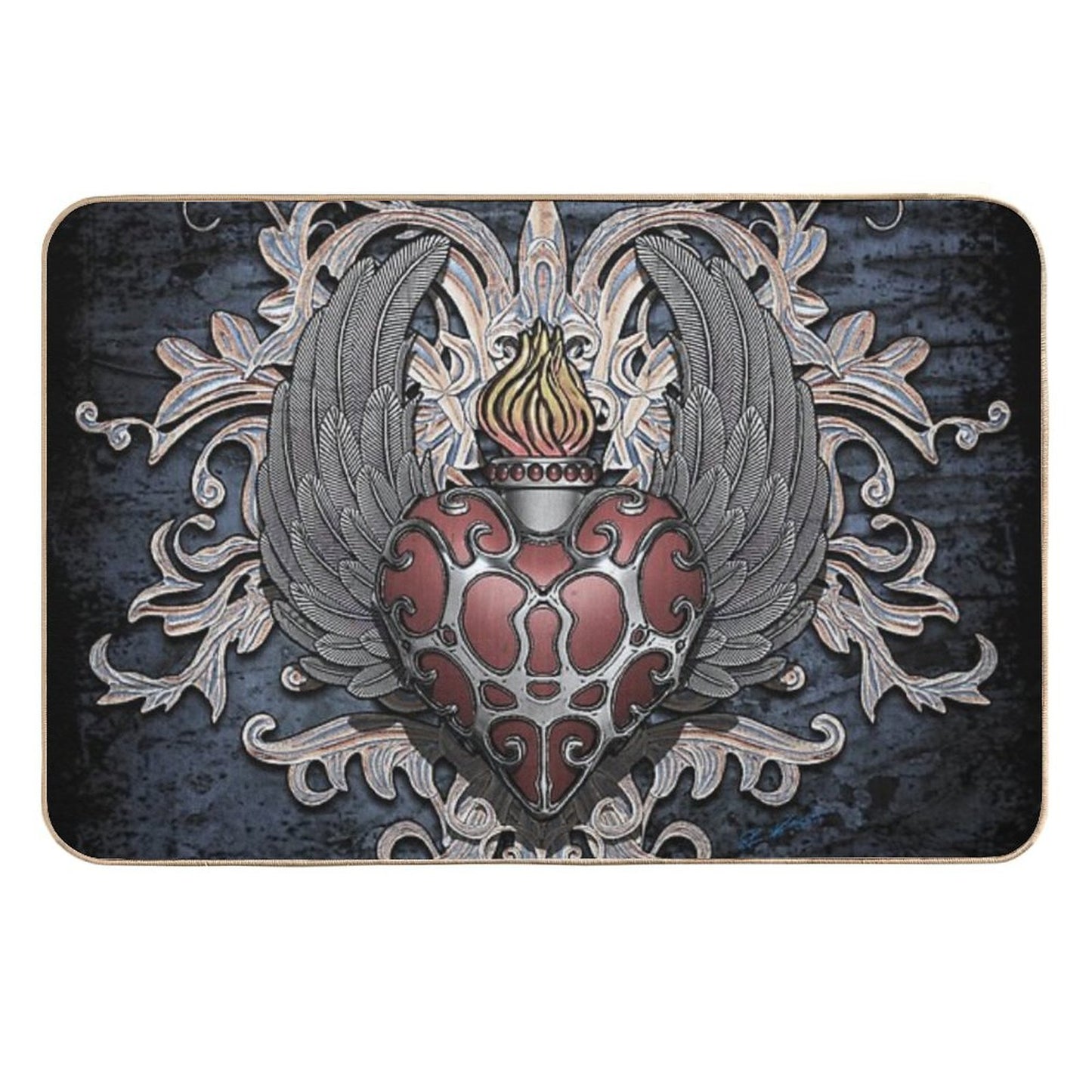 Heart And Wings - Fantasy 3D Illustration - Version 5 Eco-Friendly Bath Mat