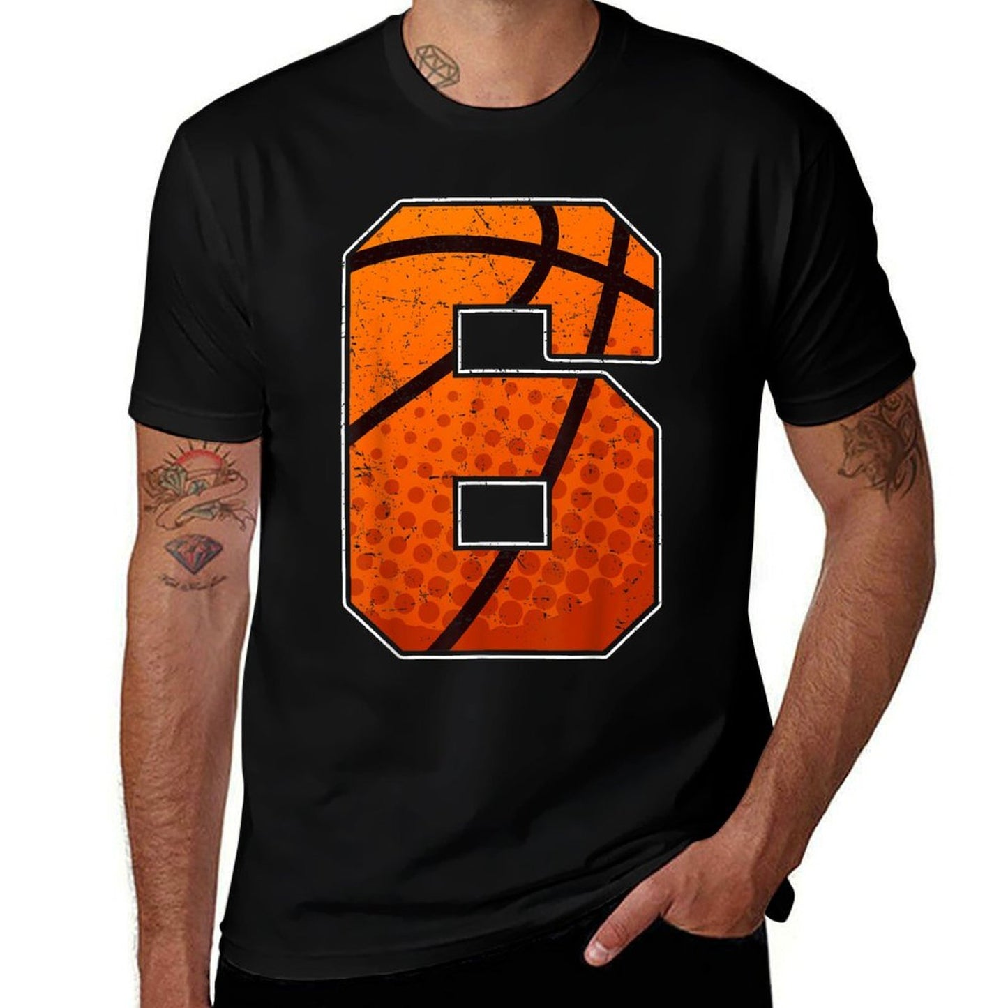 Boys Basketball Birthday 6 for Six Year Old Boys Moisture-wicking T-Shirt