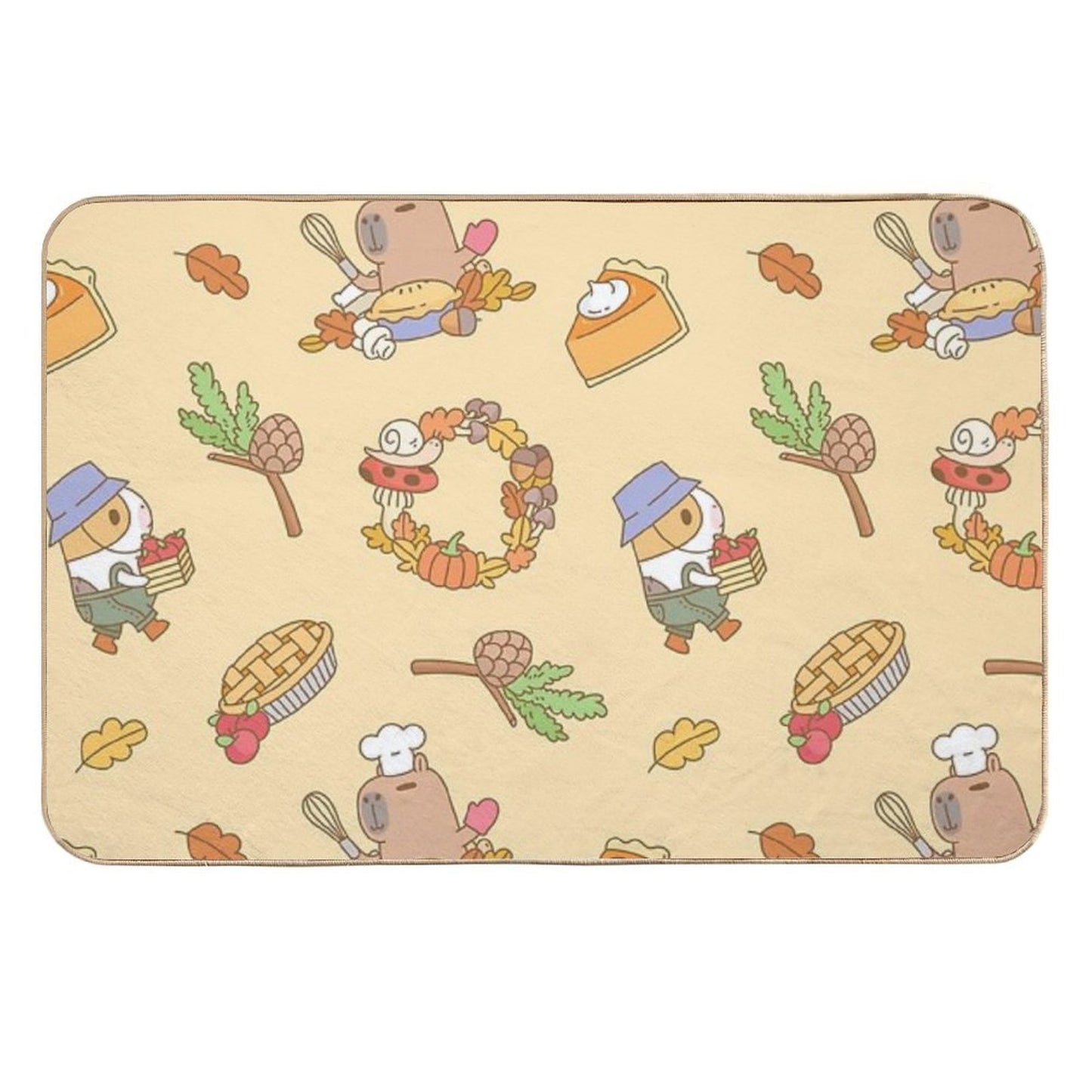 Bubu The Guinea Pig, Fall And Pie Toxin-Free Bath Mat