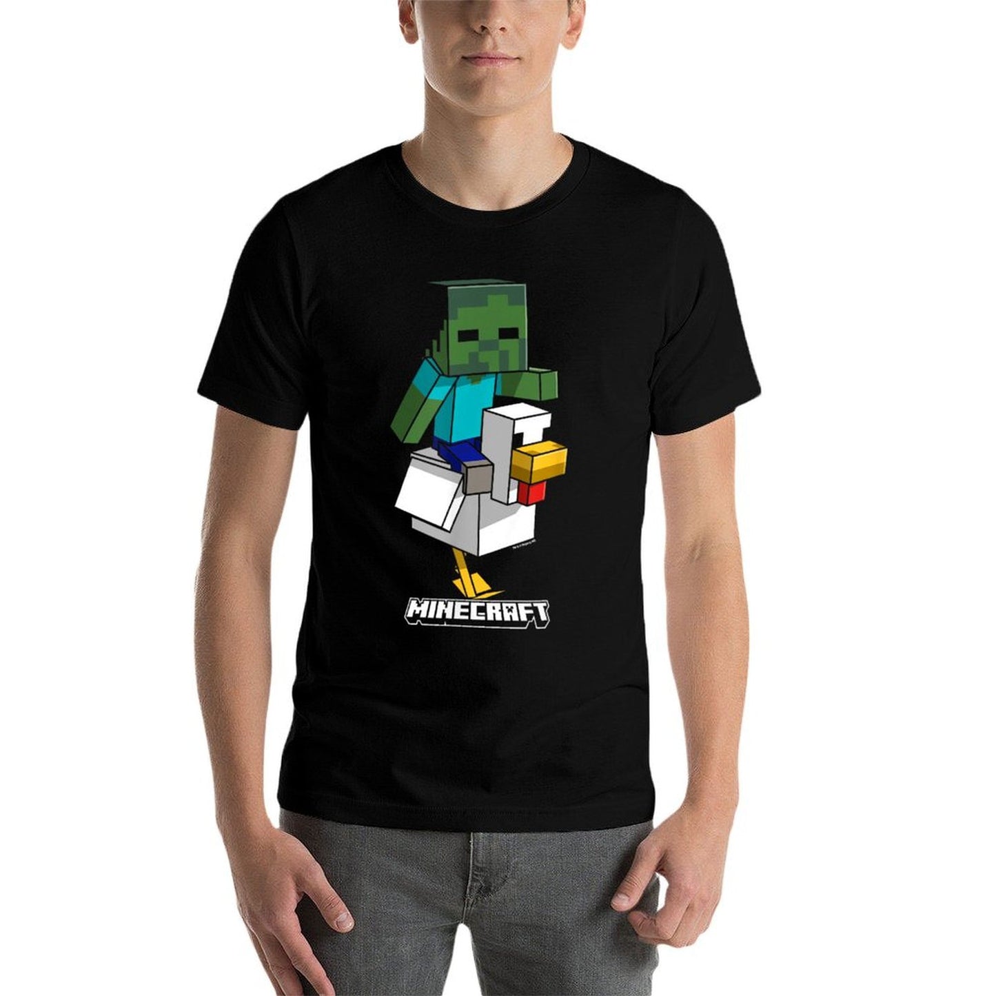 Minecraft Chicken Jockey Aiming To Attack Durable T-Shirt