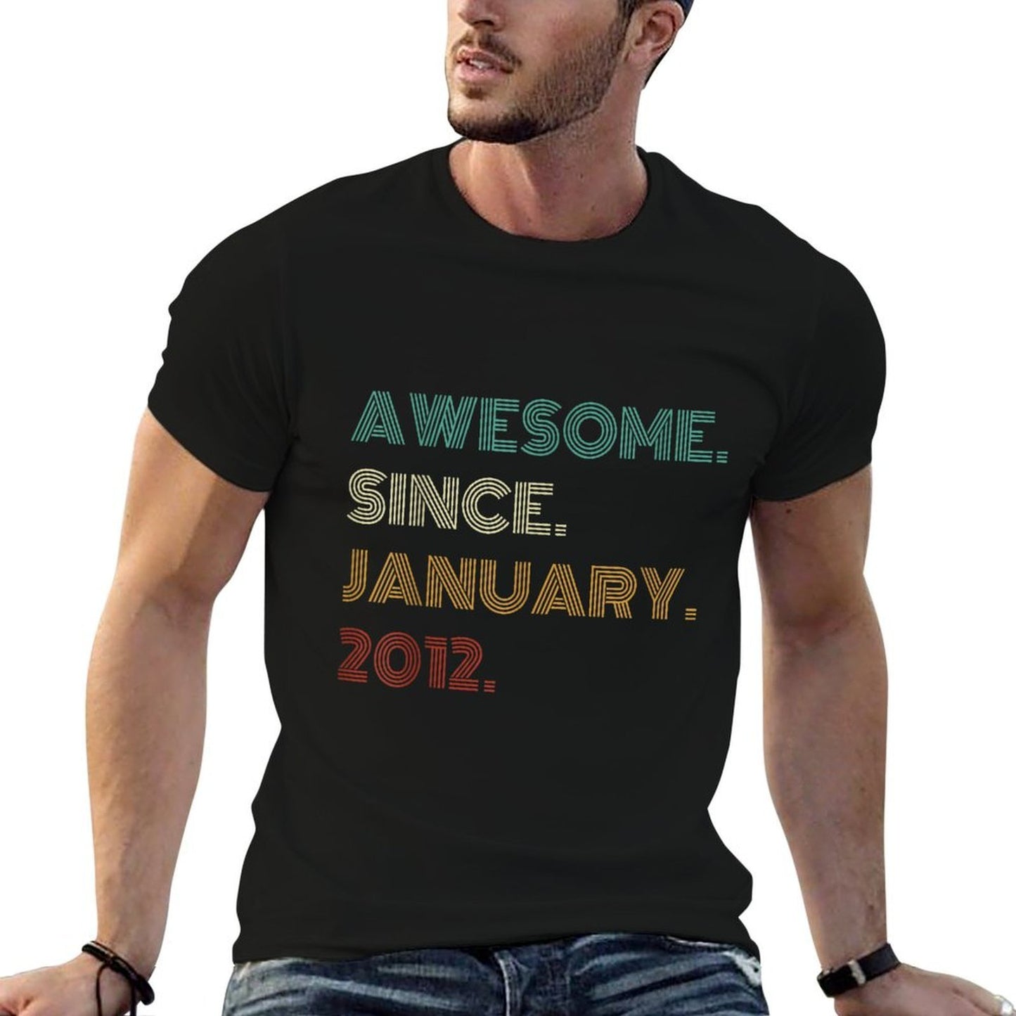 13 Years Old Awesome Since January 2012 13th Birthday Slim-fit Cut T-Shirt