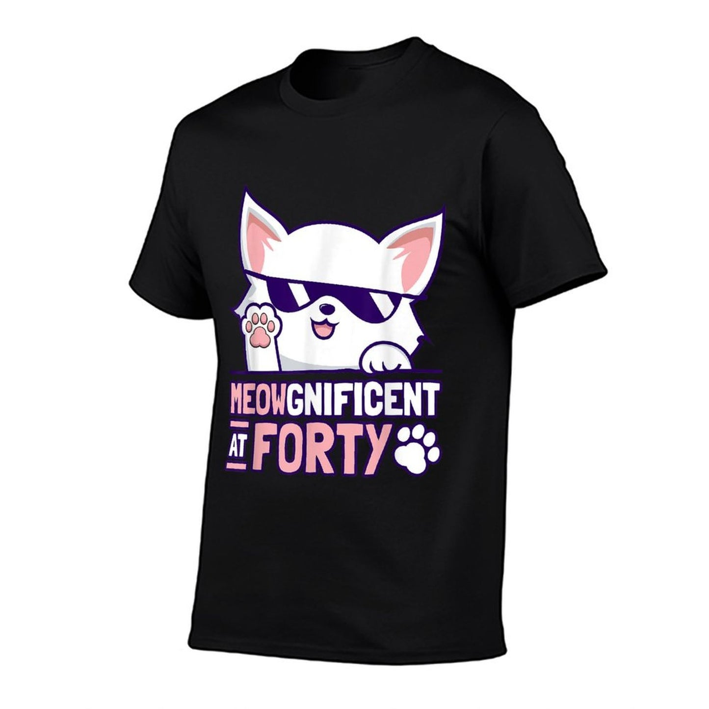 40th Birthday Cat Lover 40 Year Cat Owner Birthday Age 40 Easy-care T-Shirt