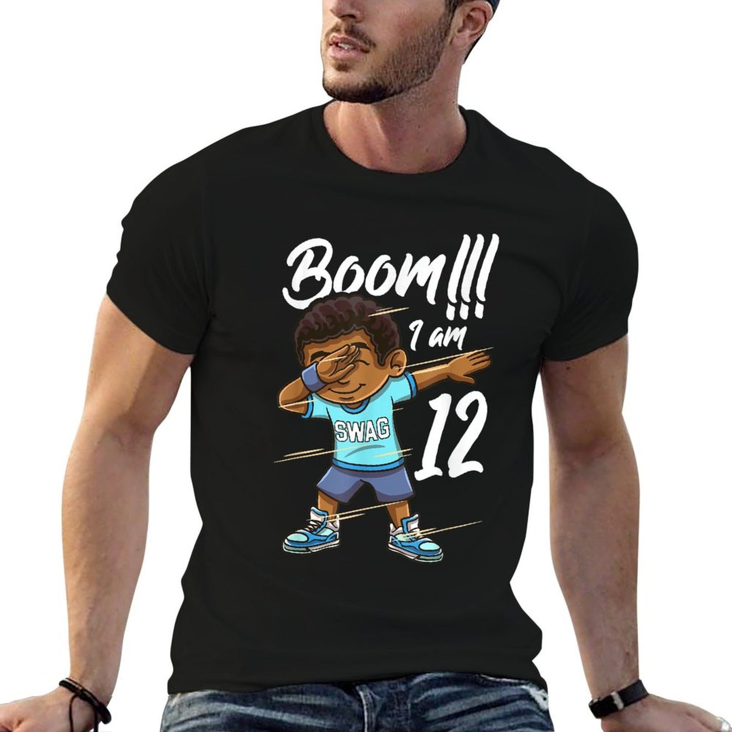 Boom Im 12 Year Old Black Boy Dabbing 12th Birthday Party Breathable T-Shirt