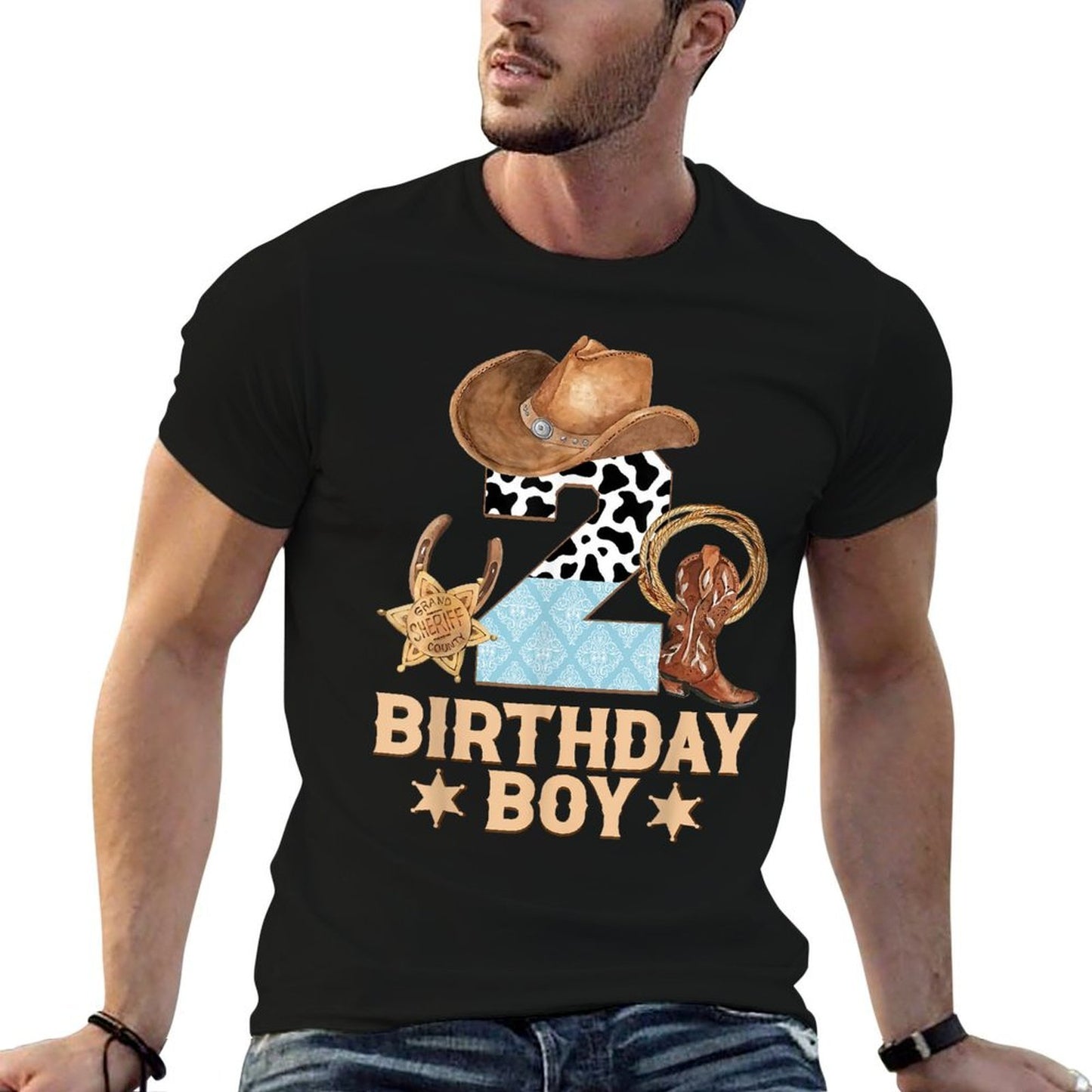 Western Family Birthday Boy 2 Cowboy 2nd Birthday Comfortable T-Shirt