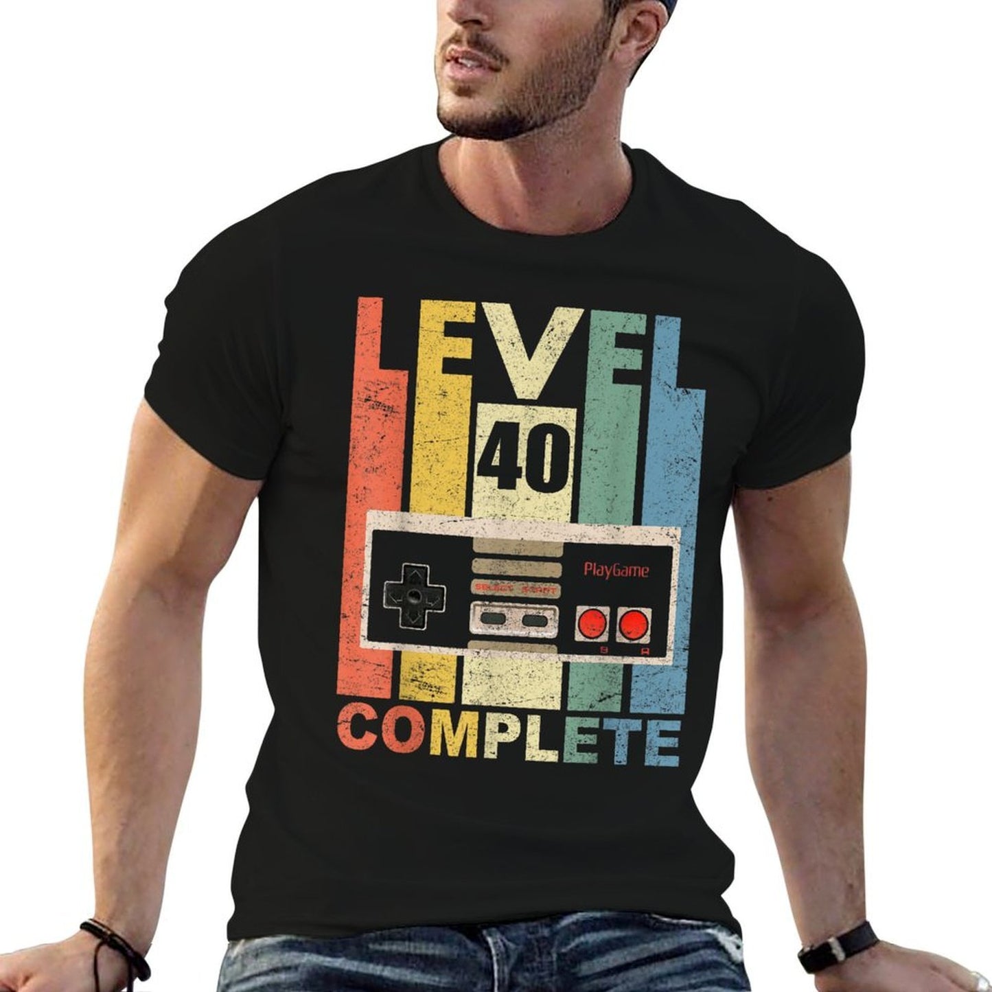 Level 40 Complete Men 40th Birthday Gift Stretchy T-Shirt
