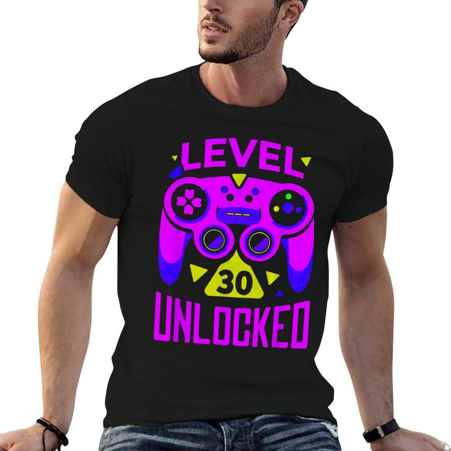 Vintage 30th Birthday Gamer 30 Year Old Gifts 30th Birthday Heathered Texture T-Shirt