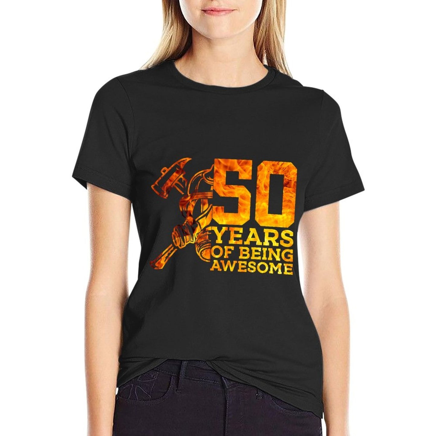 50 YEARS OF BEING AWESOME FIREFIGHTER 50TH BIRTHDAY Versatile T-Shirt