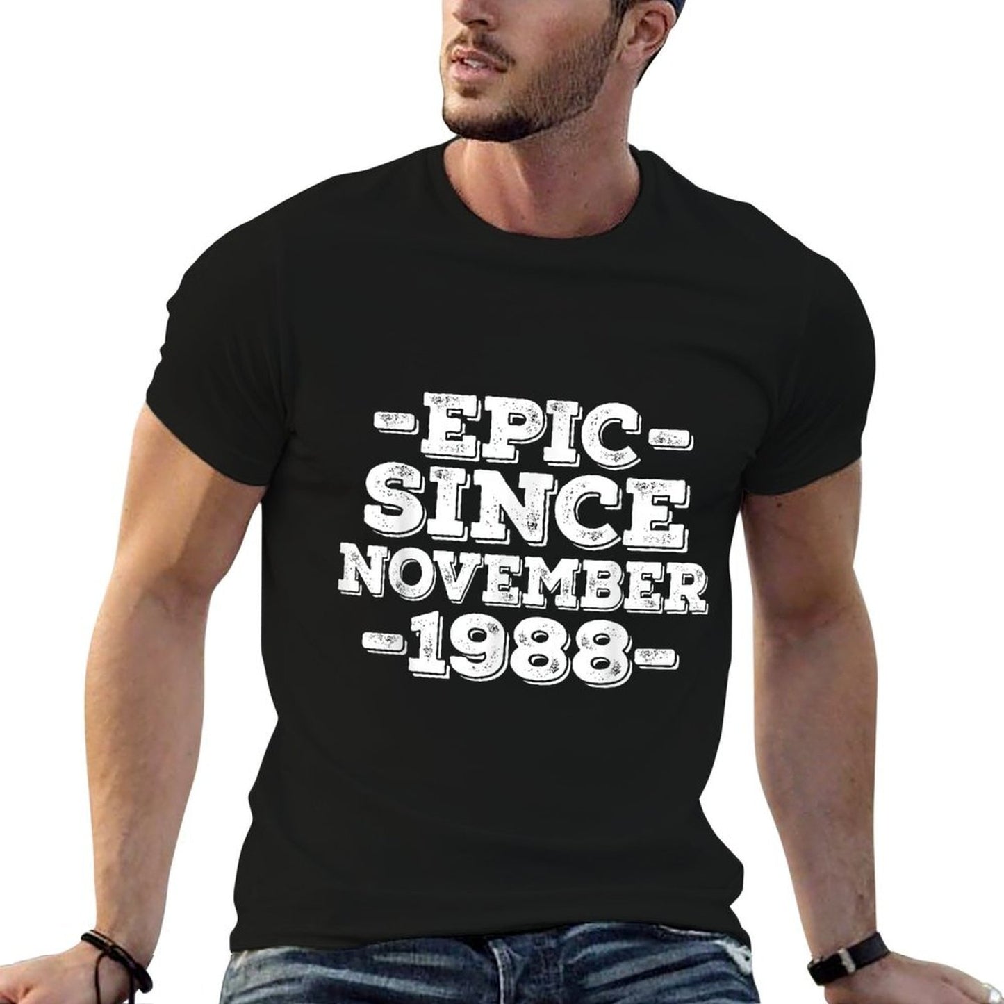 30th Birthday Thirty Bday Born in November 1988 Heathered Texture T-Shirt