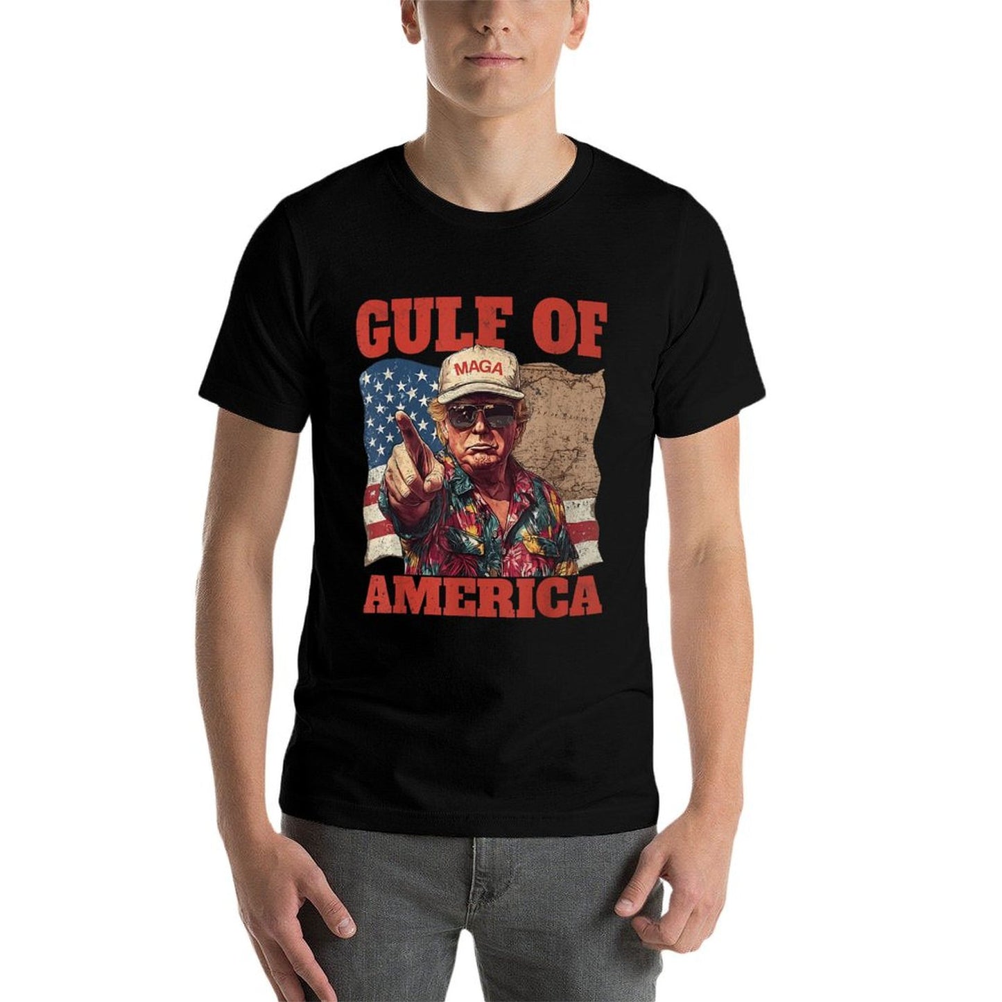 Gulf of USA America Funny USA Flag Lightweight T-Shirt