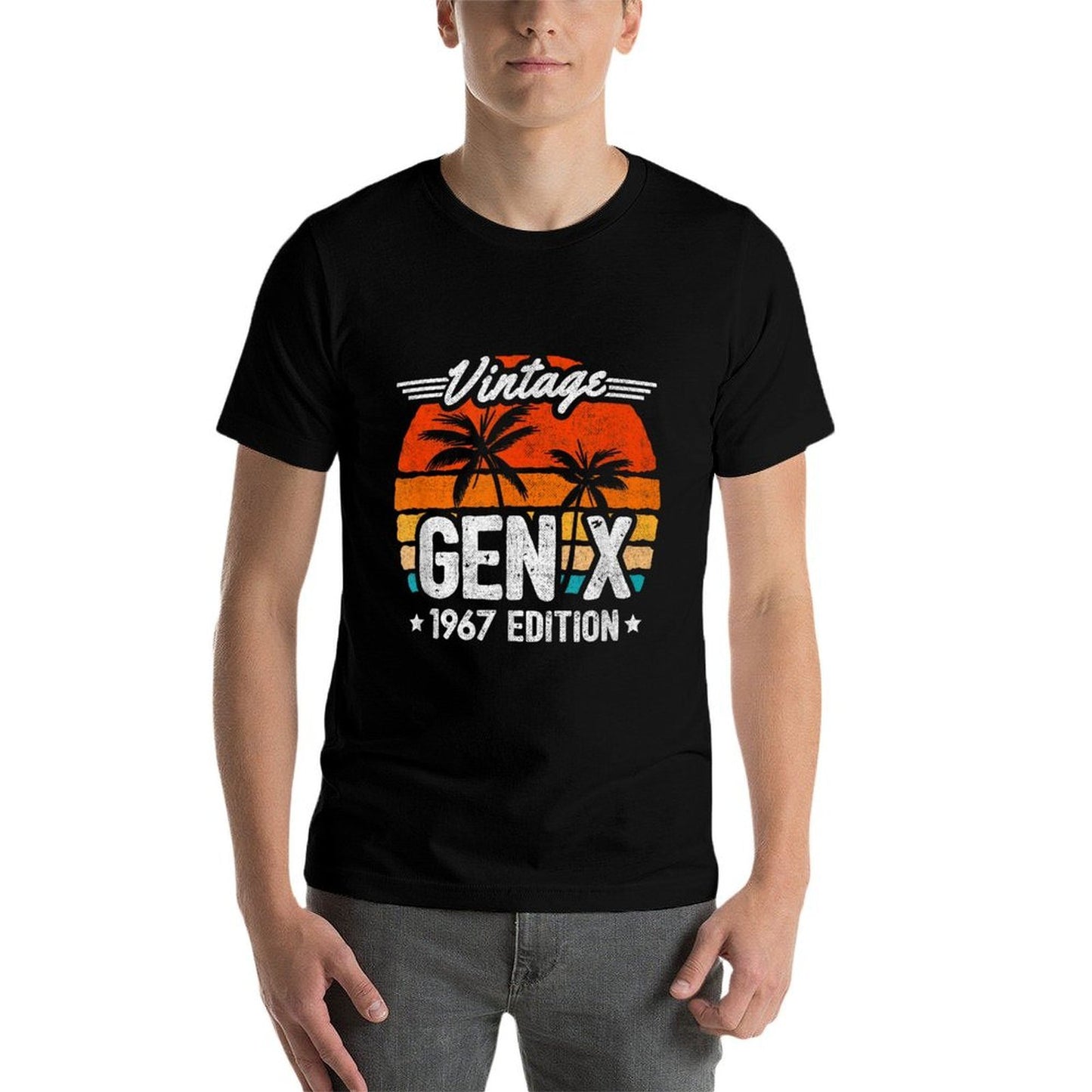 Gen X 1967 - Generation X 1967 Birthday - Gen X Vintage 1967 Ribbed Collar T-Shirt