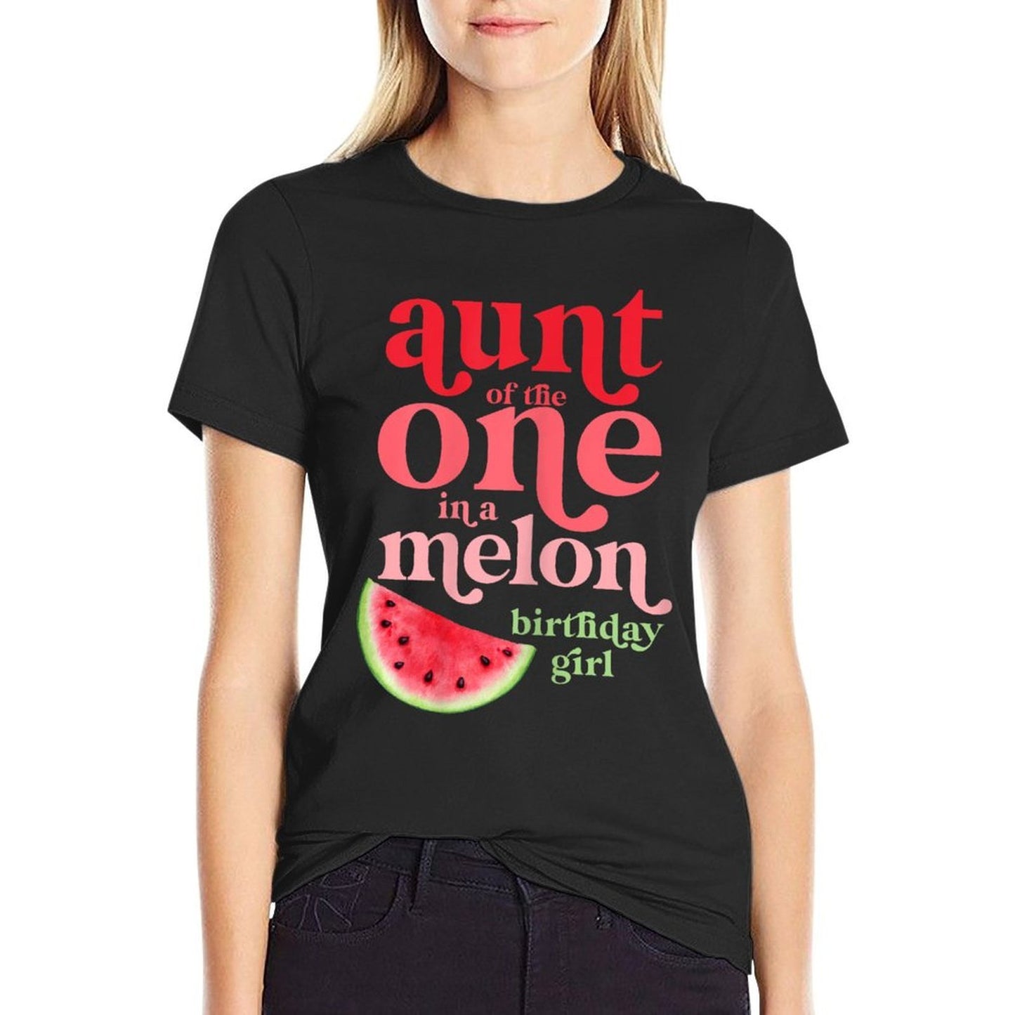 Aunt of The One In A Melon Birthday Girl Watermelon First Durable T-Shirt