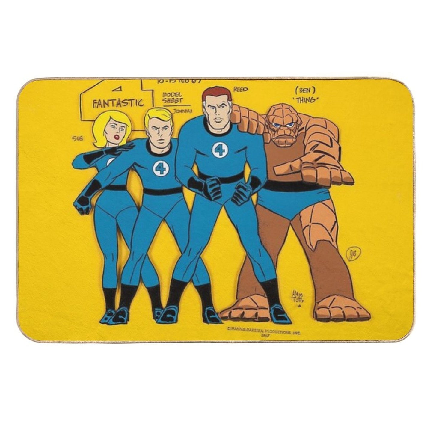 The Fantastic Four Classic Vintage Retro Cartoons - Comics Anti-Trip Bath Mat