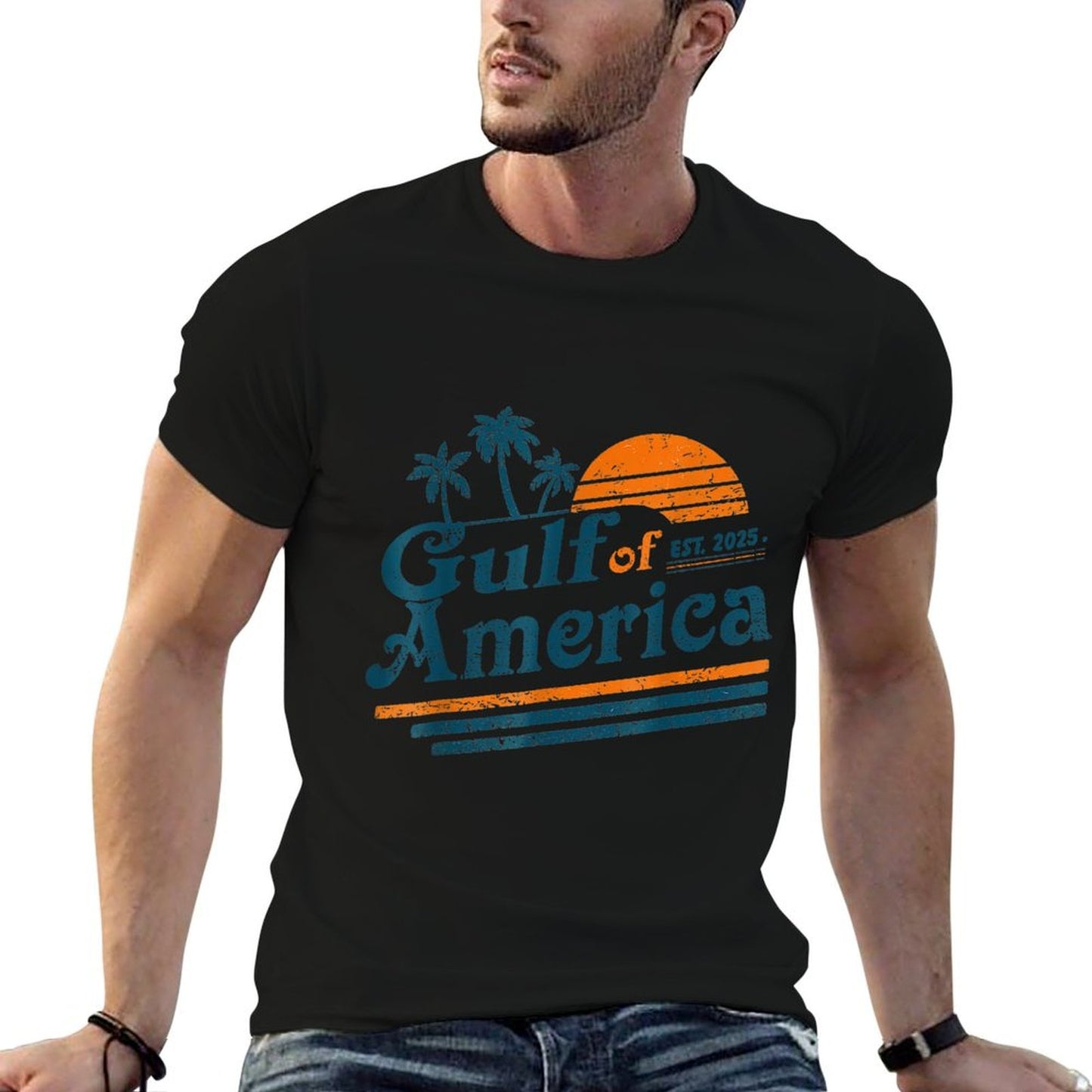 Vintage Gulf Of Us America Retro Sunset Gulf Of Us America Classic T-Shirt