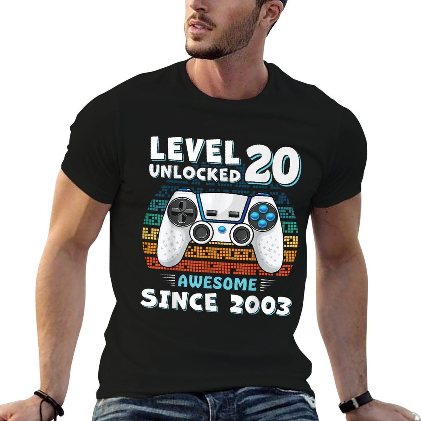 20 Birthday Decorations Gamer Men Video 2003 20th Birthday Breathable T-Shirt
