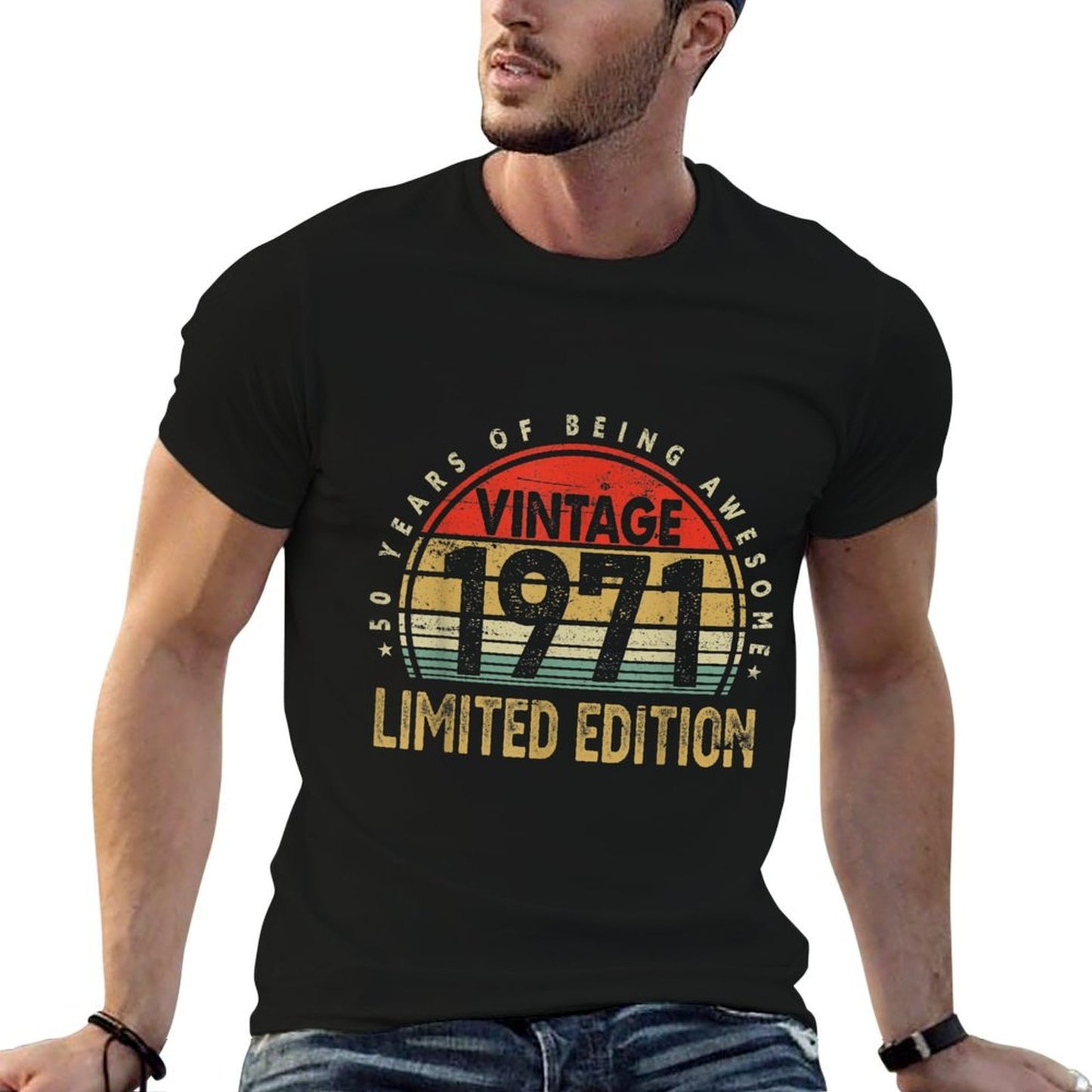 Vintage 50 Years Old Gift 50th Birthday Being Awesome Funny Slim-fit Cut T-Shirt