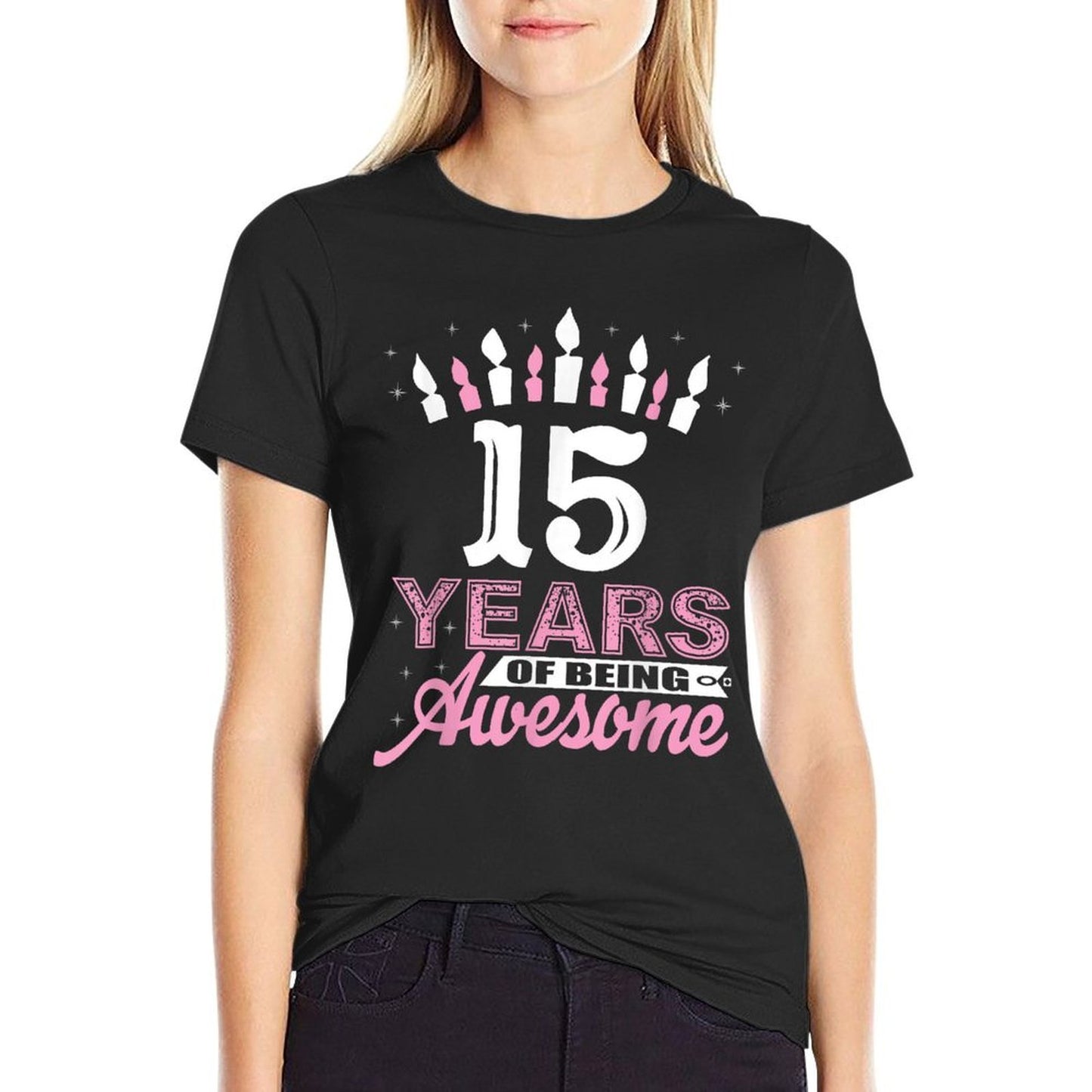 15 Years Old 15th Birthdays For Girls - Candle Gift Classic T-Shirt