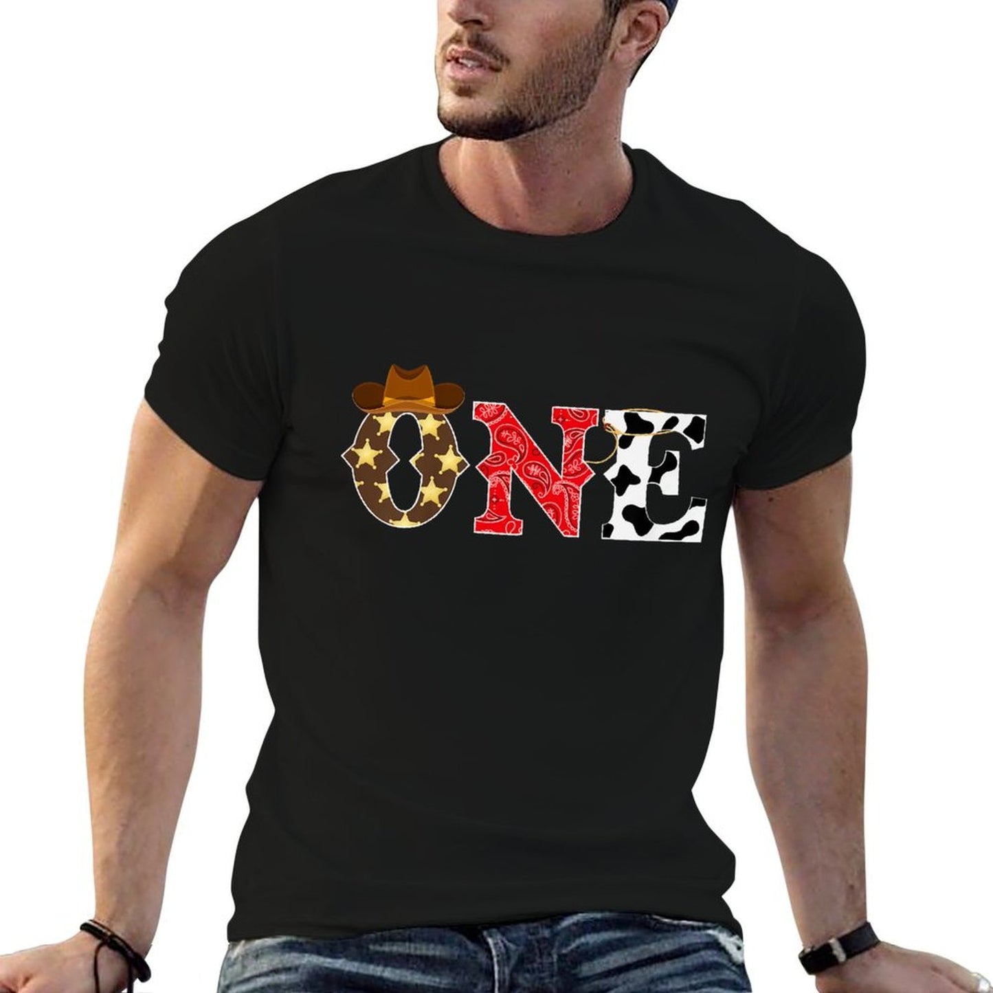 Kids Cowboy 1st Birthday Party Western Rodeo Theme One Year Old Wrinkle-resistant T-Shirt