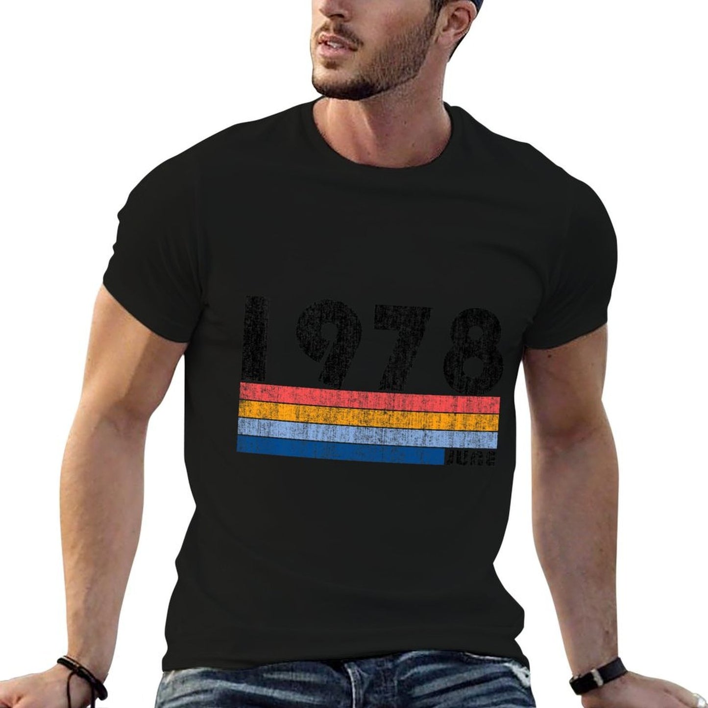 40th Birthday Gift Retro Born June of 1978 T Premium Heathered Texture T-Shirt