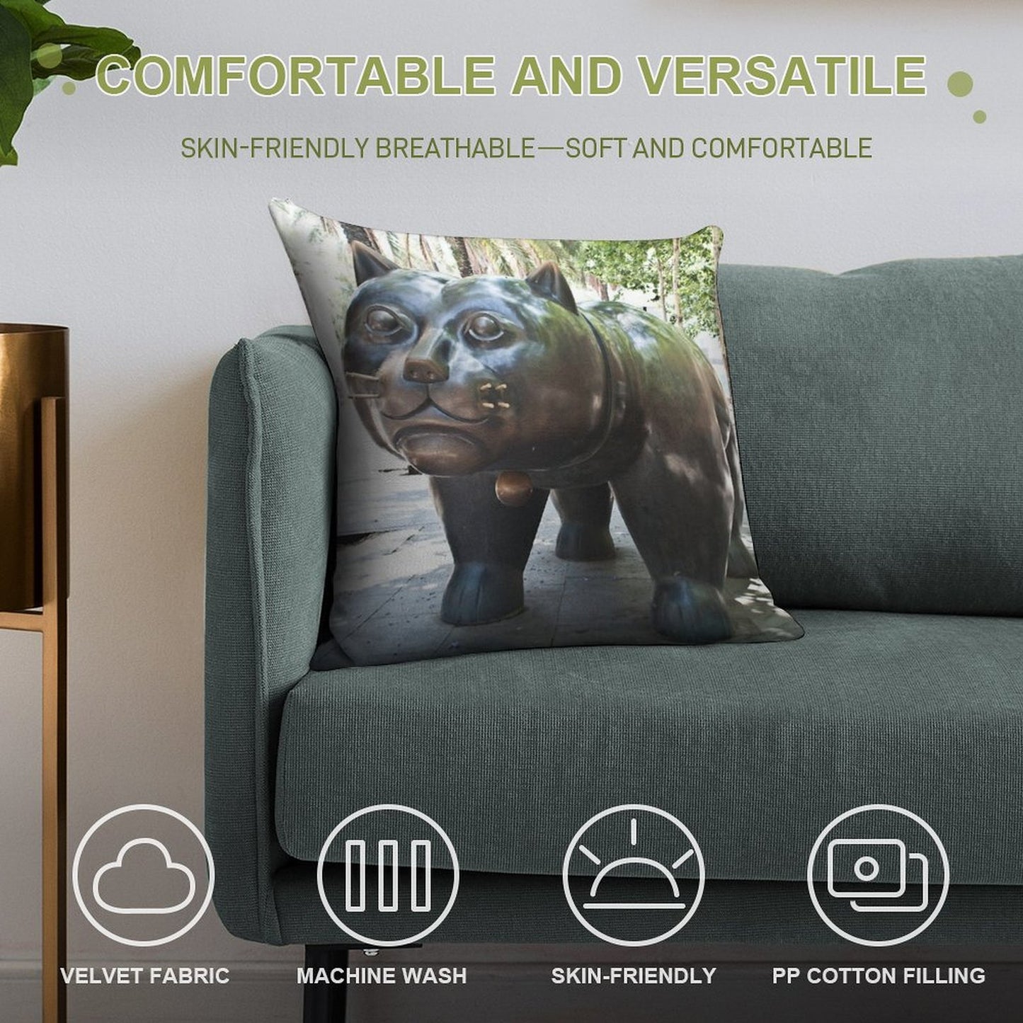 Fat Cat Soft Reinforced Edging Throw Pillow