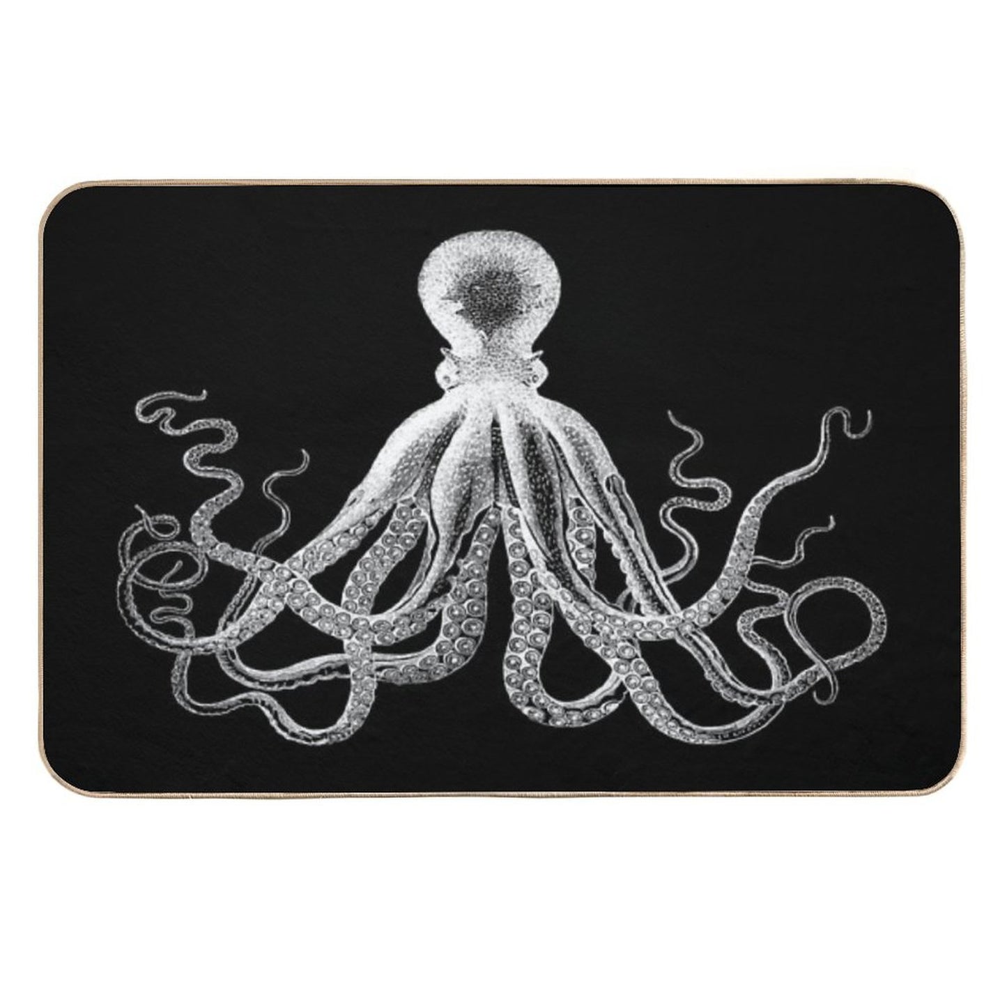 Octopus Vintage Octopus Tentacles Sea Creatures Nautical Ocean Sea Beach Black And White Versatile Bath Mat