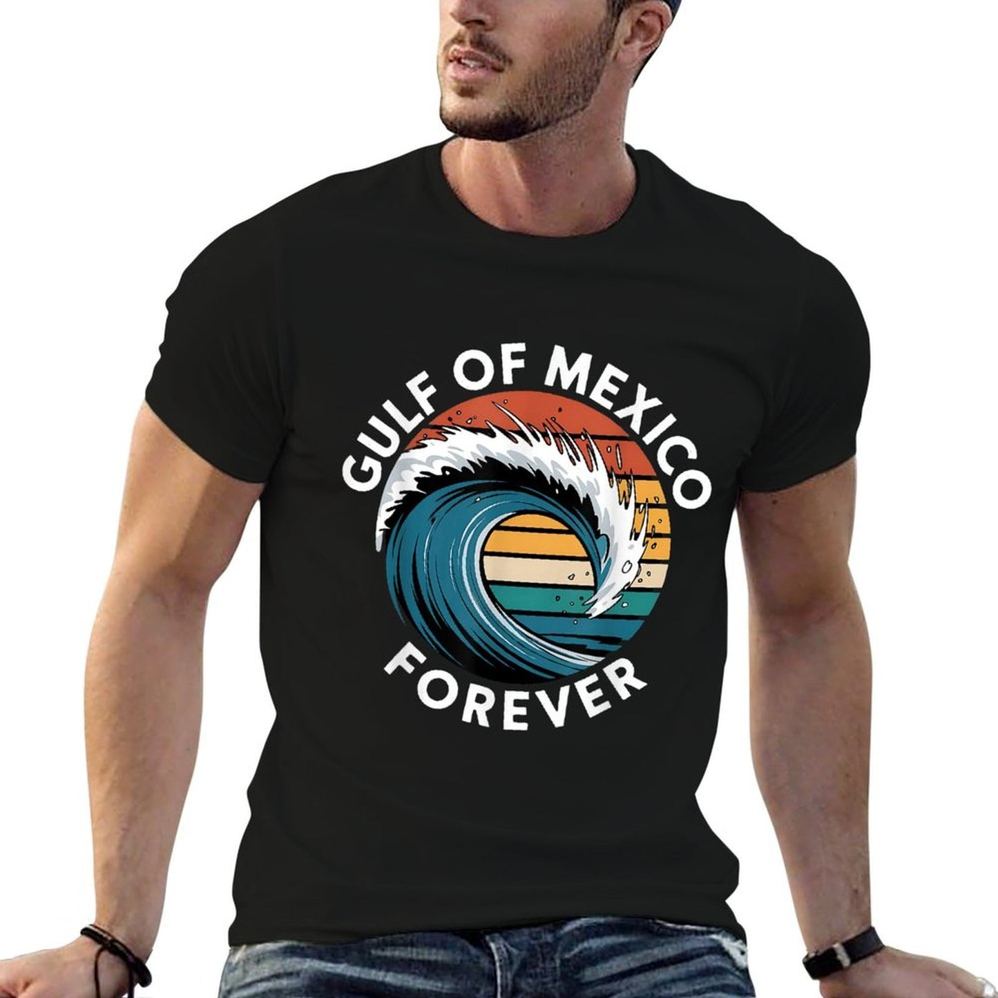 Womens Gulf Of Mexico Beach Palms Summer Vacation Relaxed-fit T-Shirt