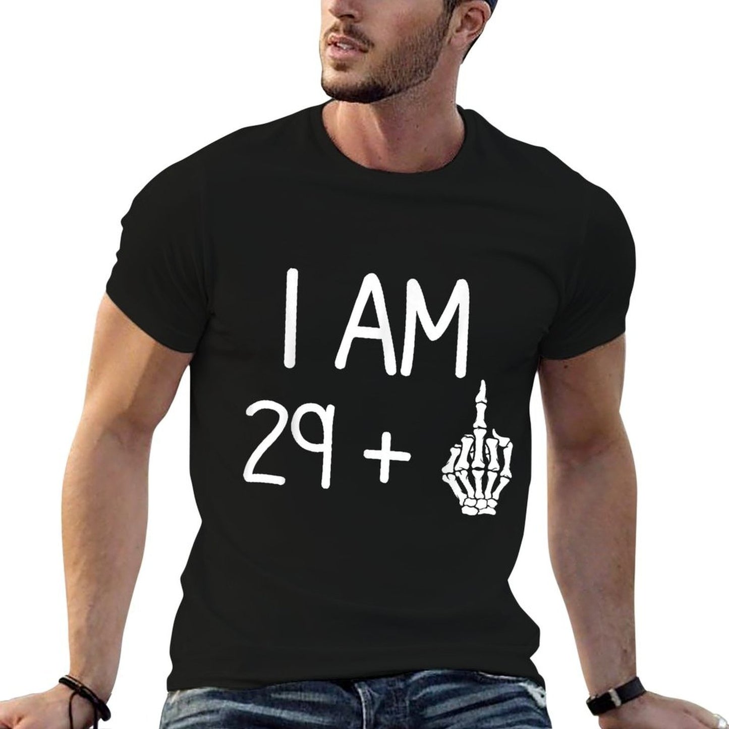 I Am 29 Plus 1 Middle Finger Funny 30th Birthday Fade-proof Color T-Shirt