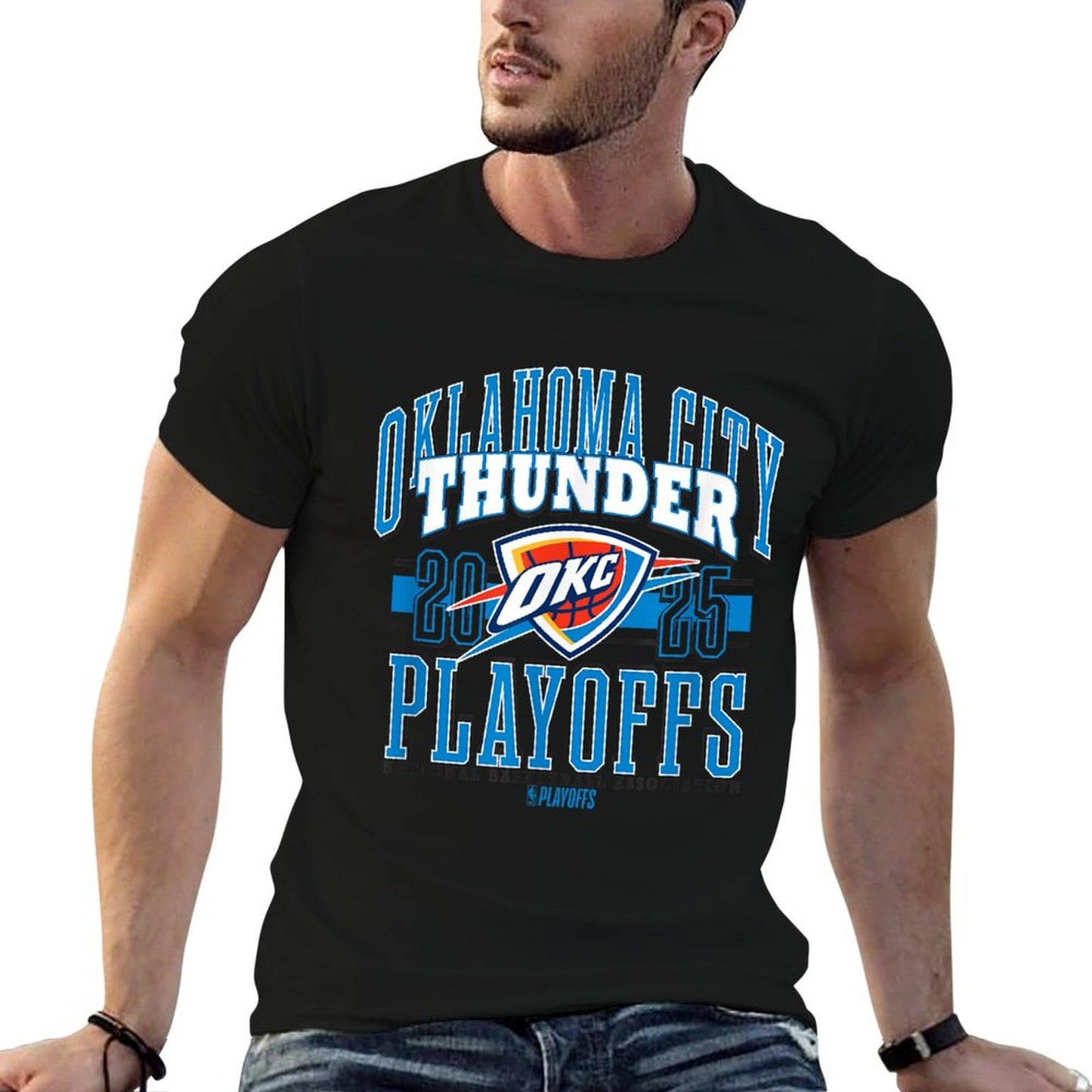 NBA Official Oklahoma City Thunder 2025 Playoffs Showtime Moisture-wicking T-Shirt