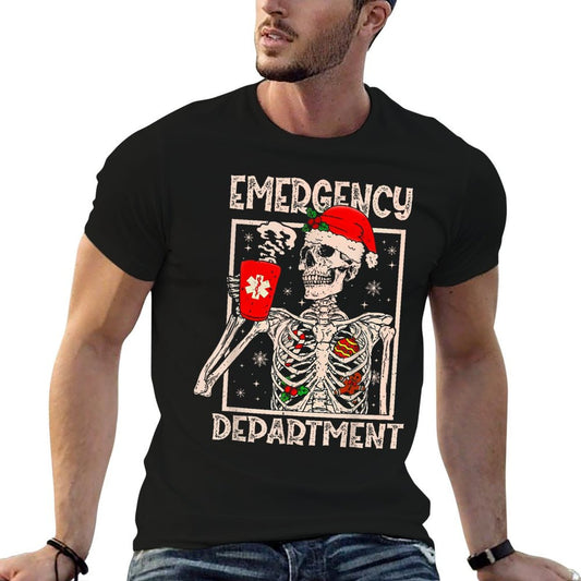 Emergency Department Skeleton Coffee ER Nurse Christmas Moisture-wicking T-Shirt