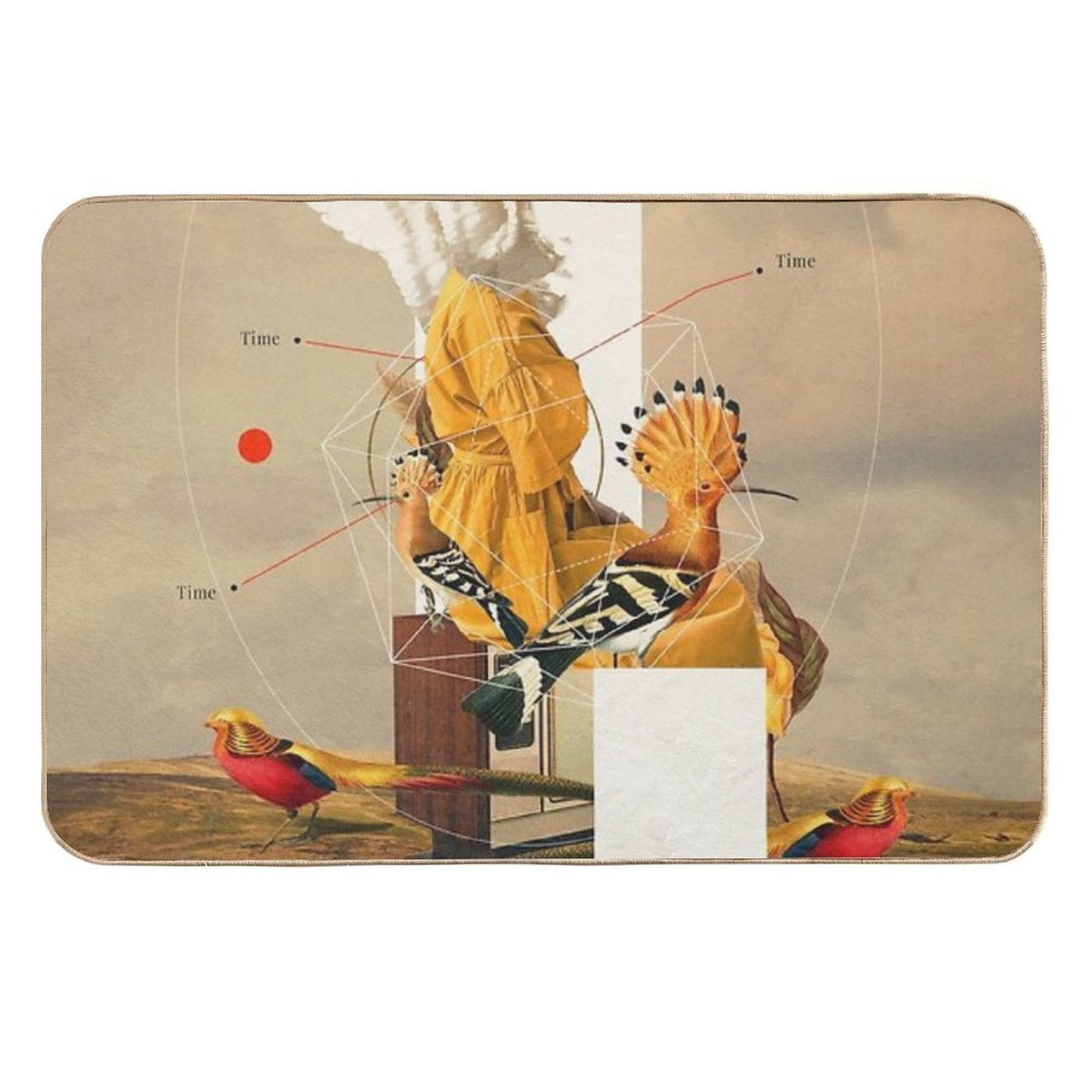 Yellow Echoes of Time Rapid-Drying Bath Mat