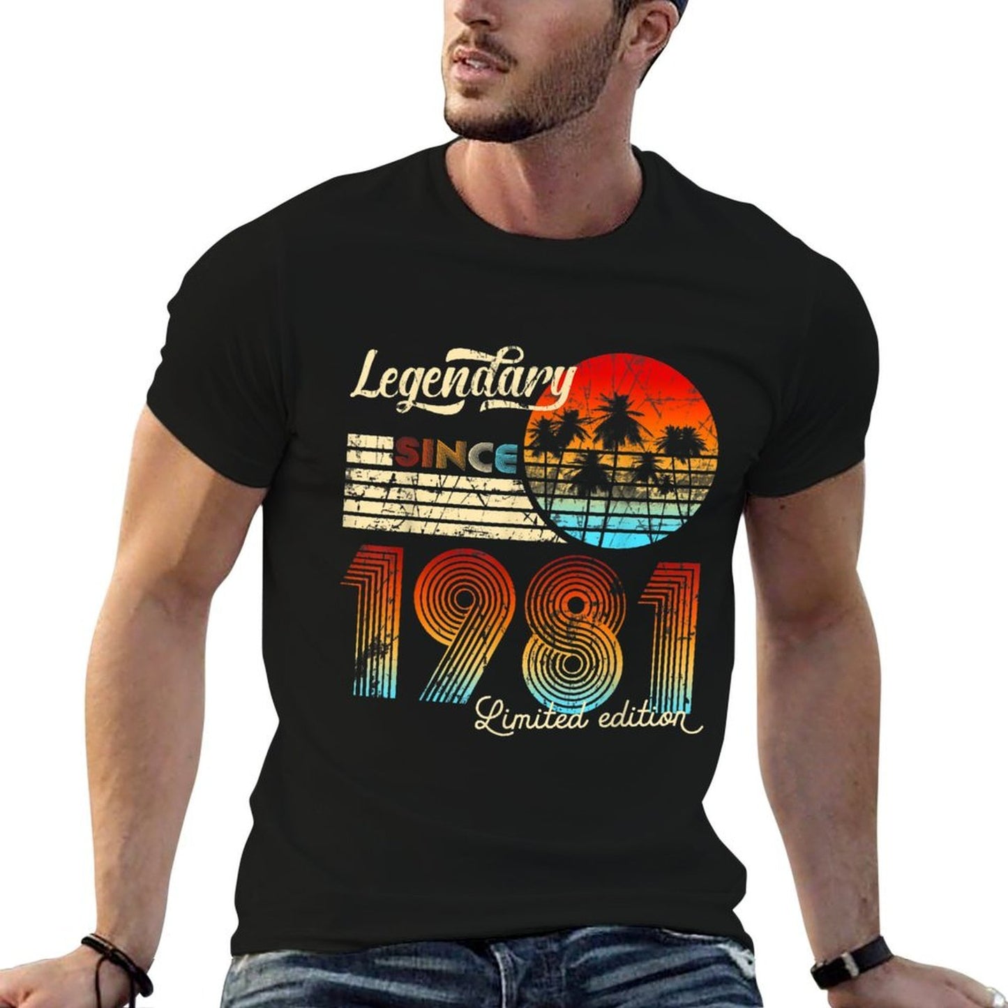 40Thbirthdaygifts Vintage Since 1981 40Th Birthday Heathered Texture T-Shirt