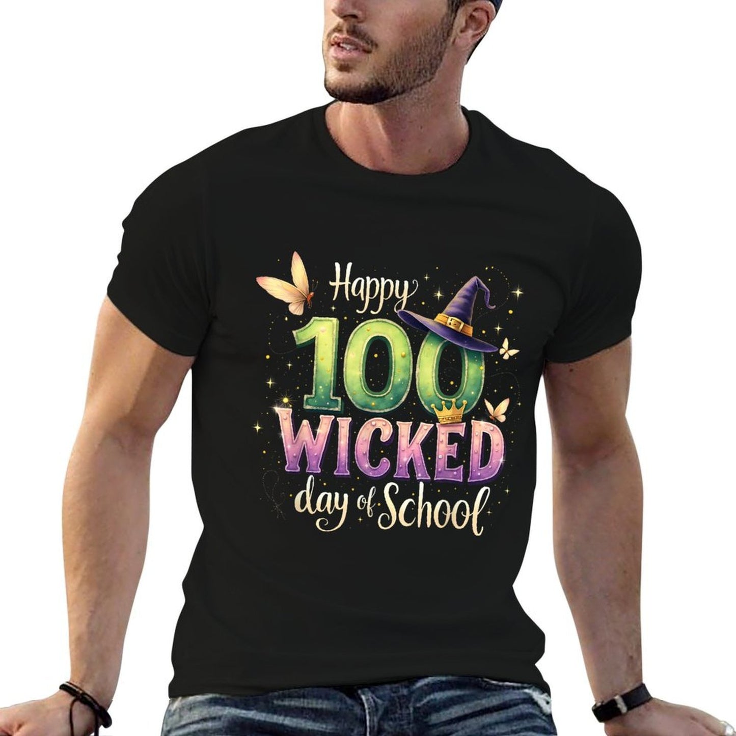 Happy 100 Wicked Days of School 100 Days of School Costume Summer-ready Fabric T-Shirt