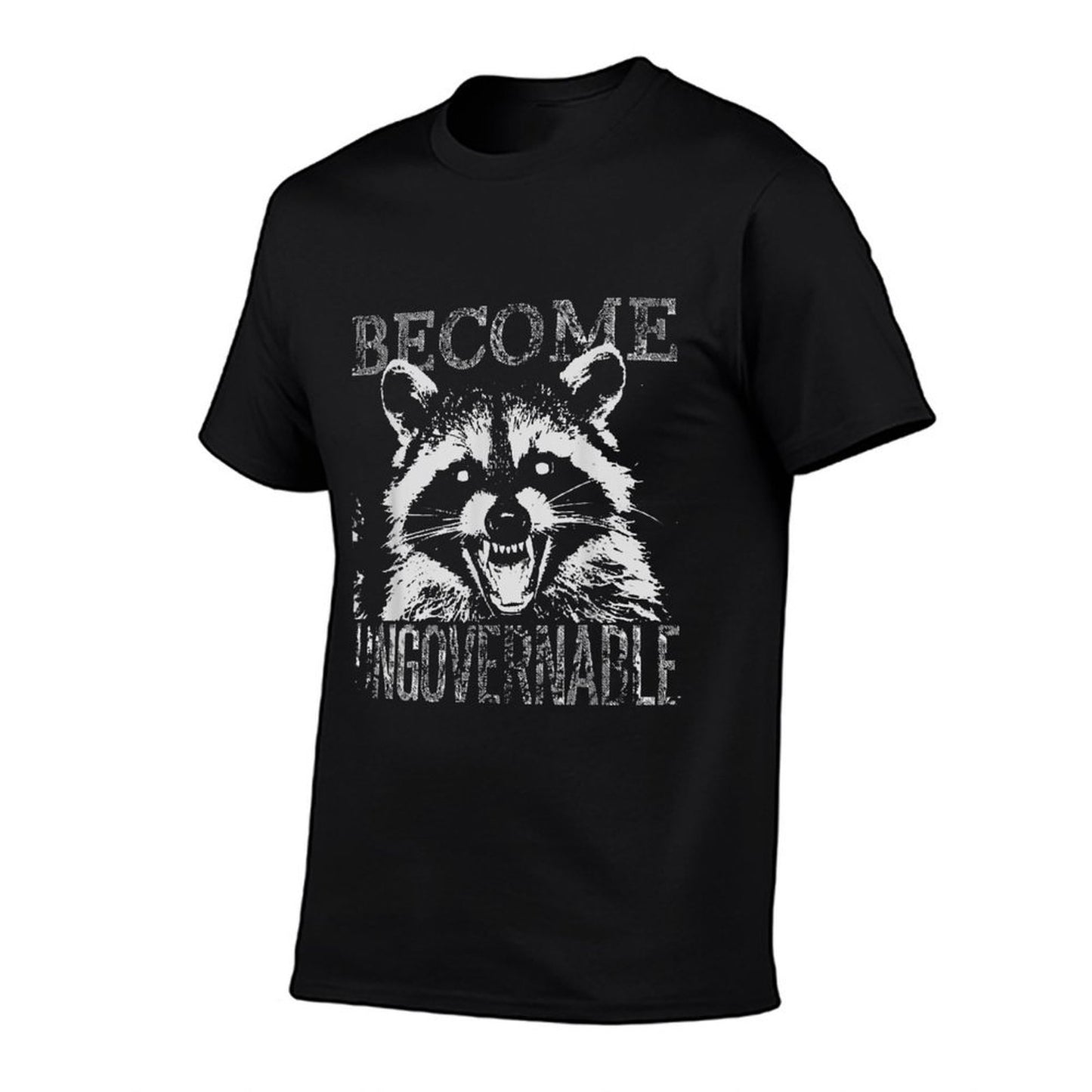 Vintage Angry Raccoon Become Ungovernable Trash Panda Meme Oversized Silhouette T-Shirt