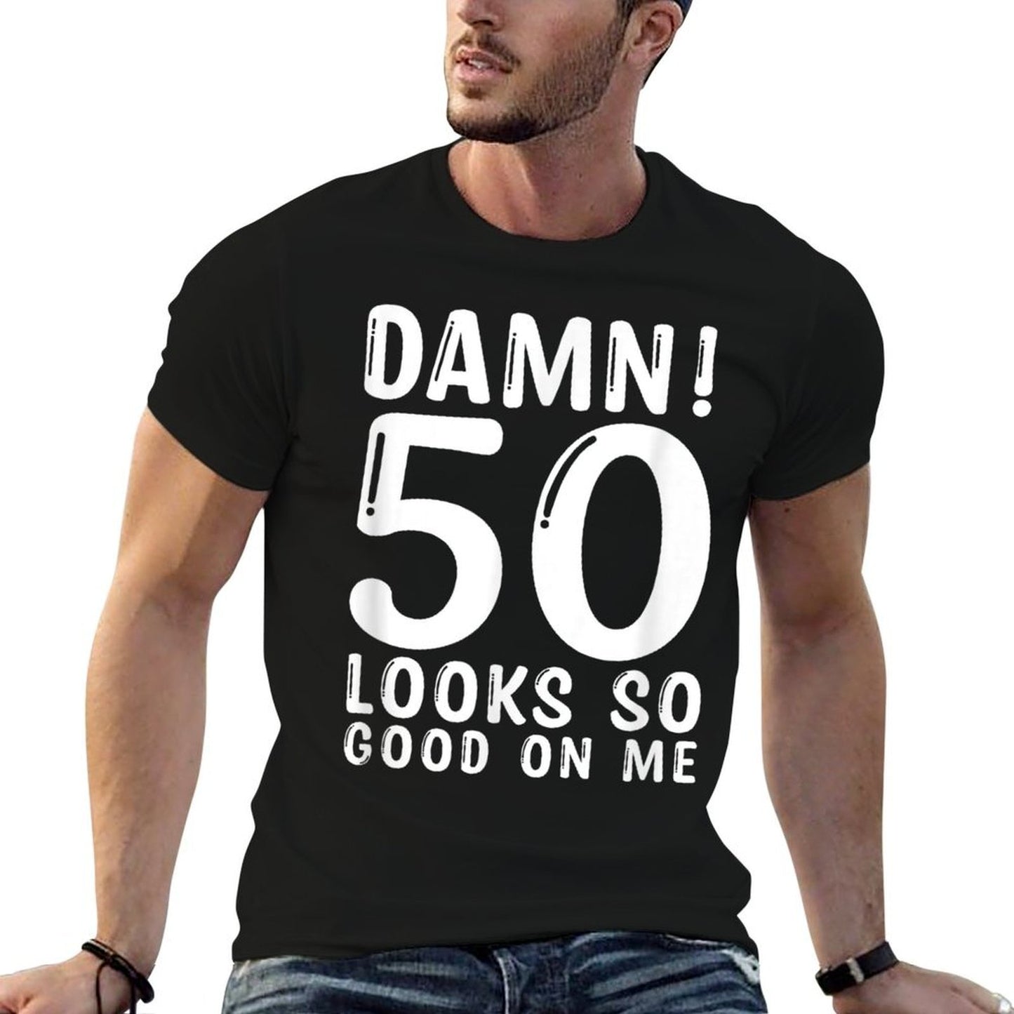 50 Year Old Funny 50th Birthday Funny Quote 50 Years Rolled Sleeves T-Shirt