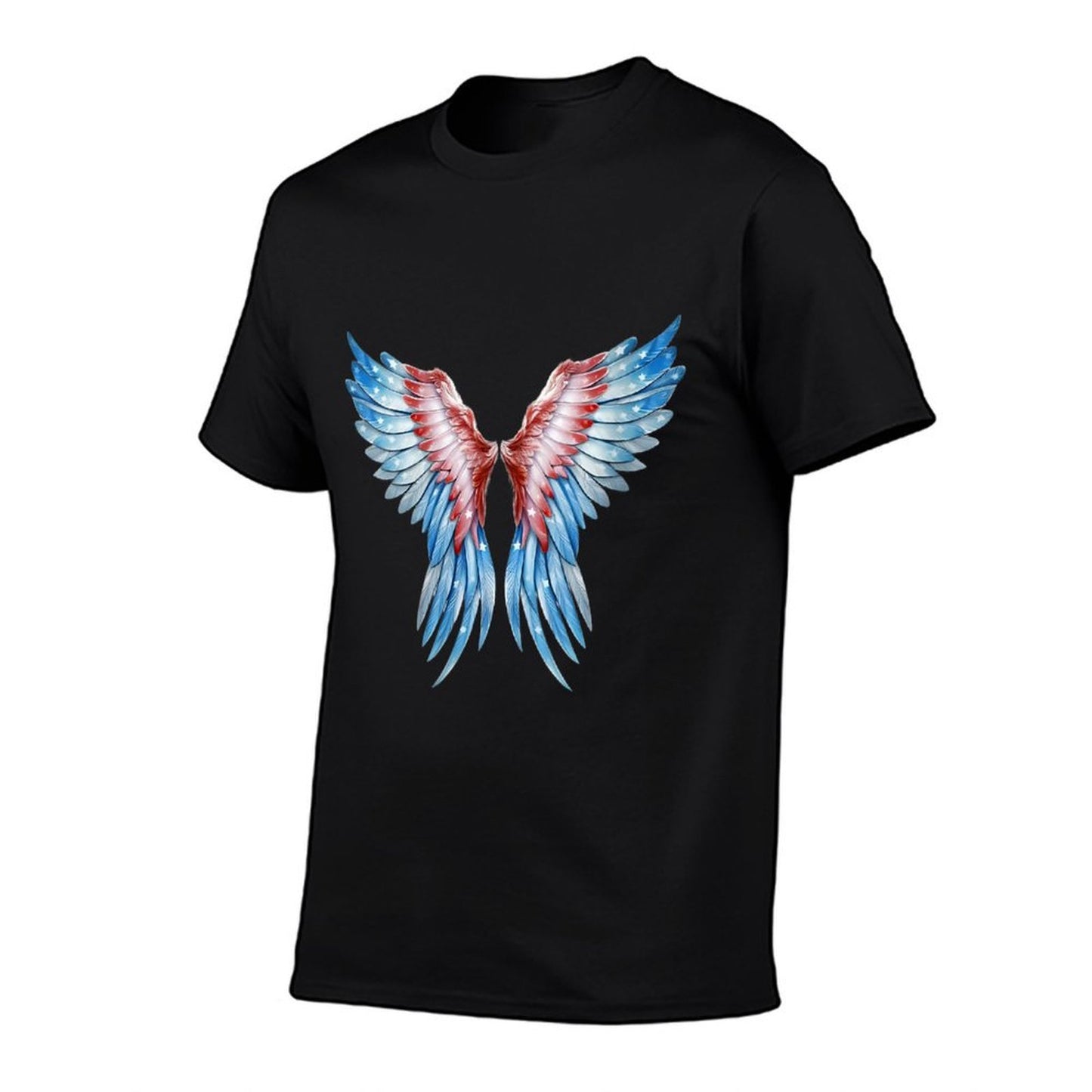 Womens Veterans Day, 4th of July Patriotic Wings Angel Usa Flag Moisture-wicking T-Shirt