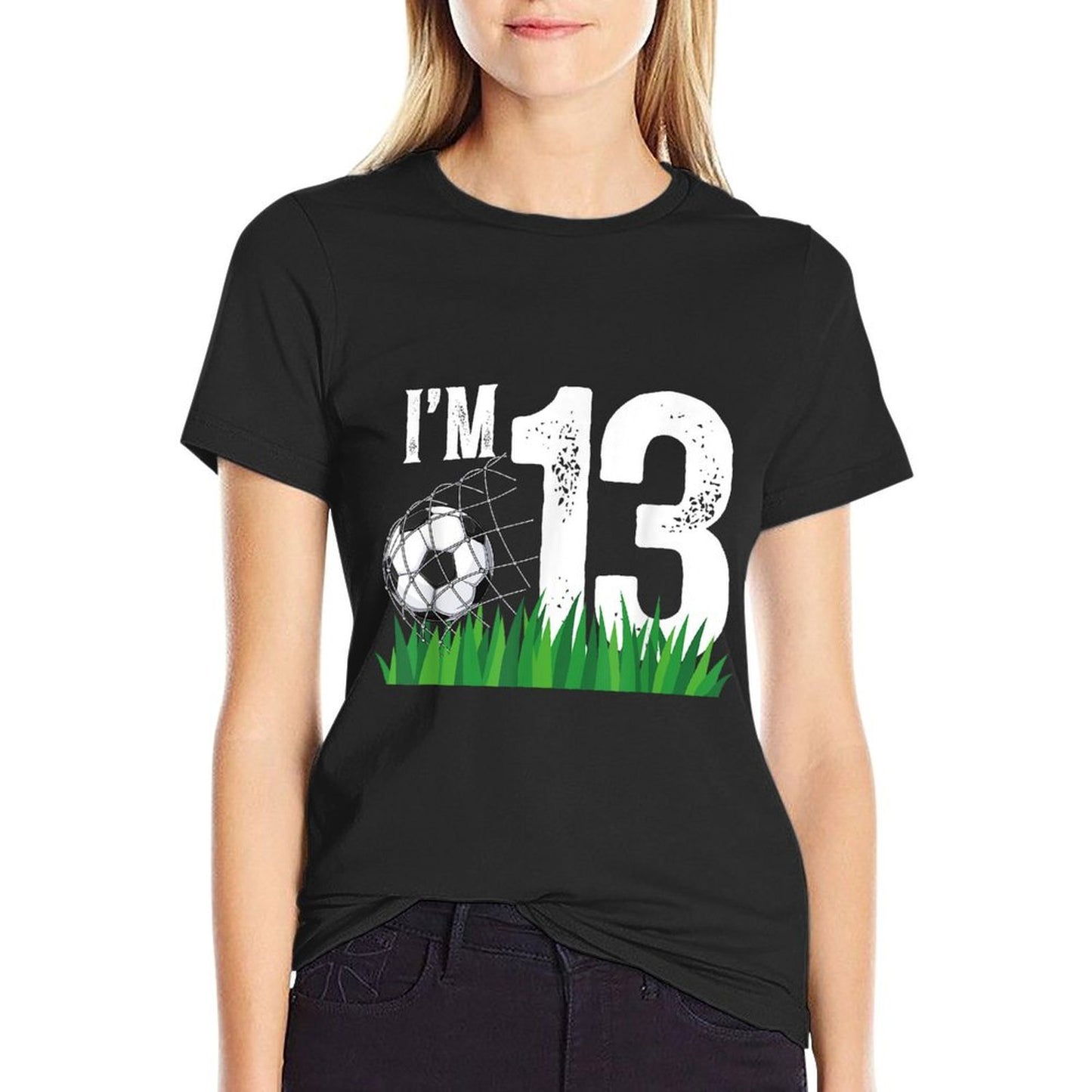 13th Soccer Birthday Party Thirteen Year Old Soccer Player Summer-ready Fabric T-Shirt