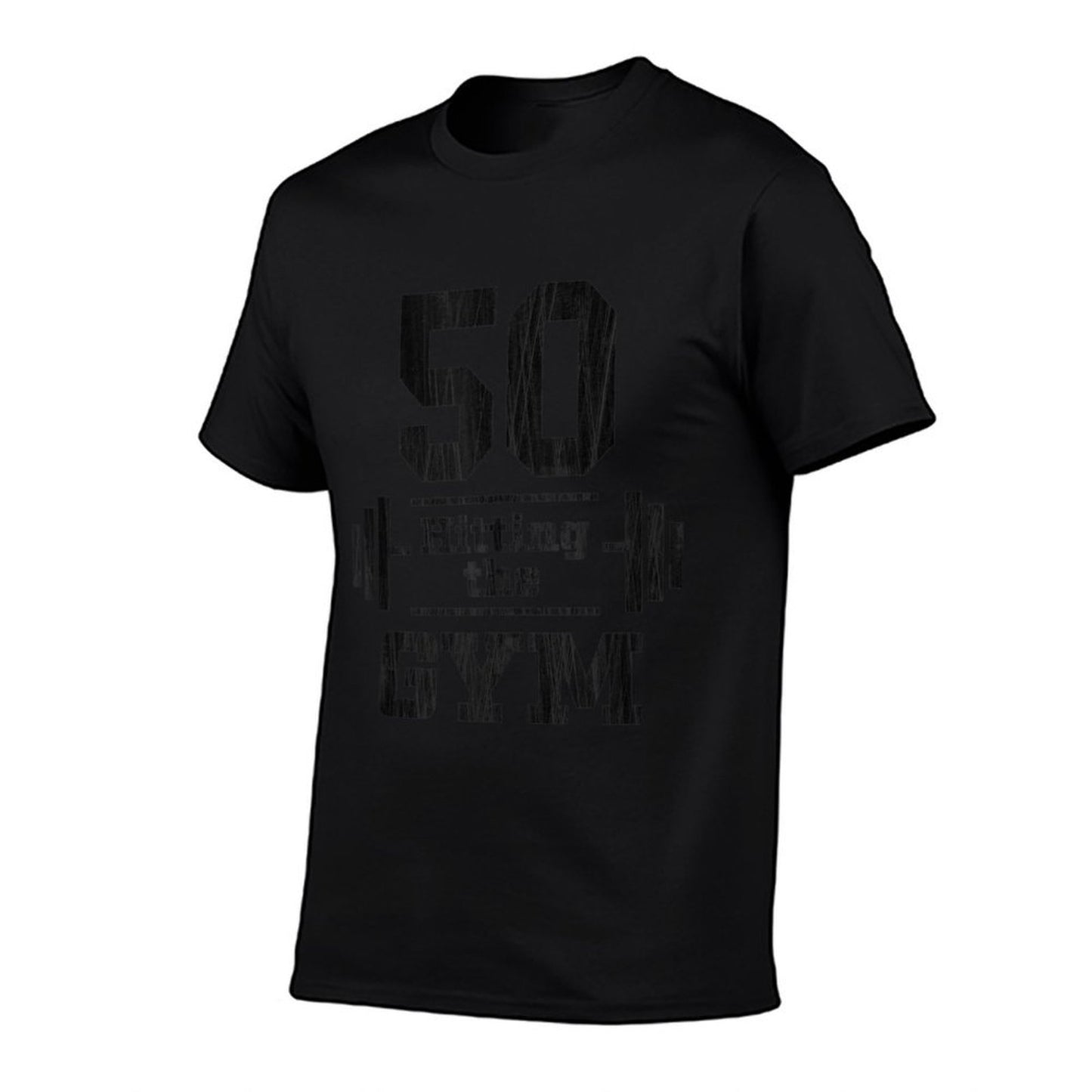 50 HITTING THE GYM Fun Fifty 50th Birthday Oversized Silhouette T-Shirt