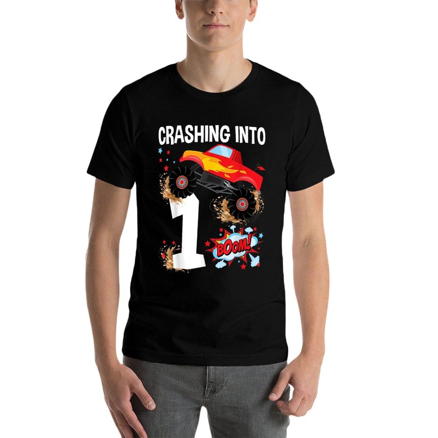 Kids 1 Year Old Monster Truck 1st Birthday Boy Car Trucks Vintage-inspired T-Shirt