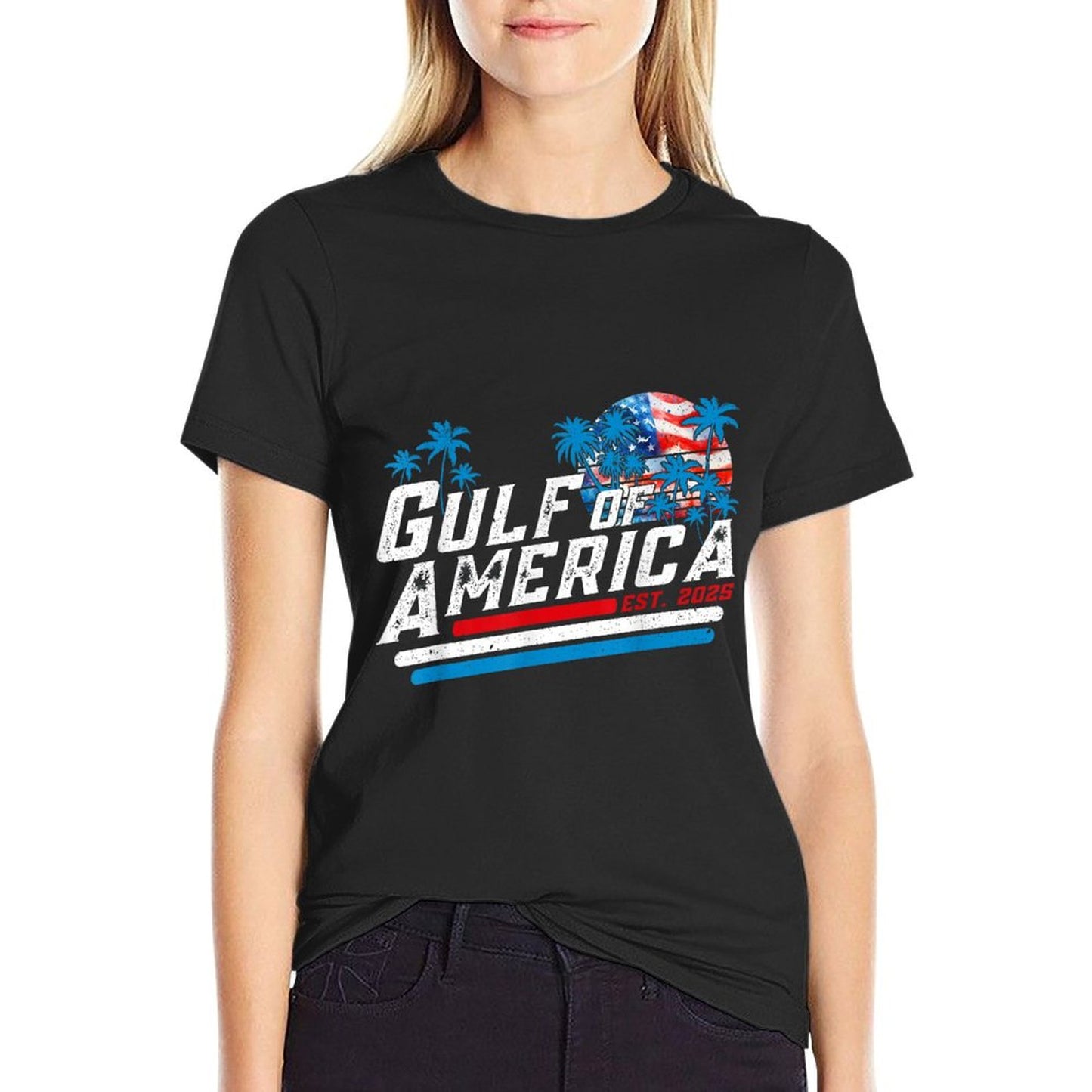 Retro Gulf Of USA America Est 2025 American Gulf Mexico Relaxed-fit T-Shirt
