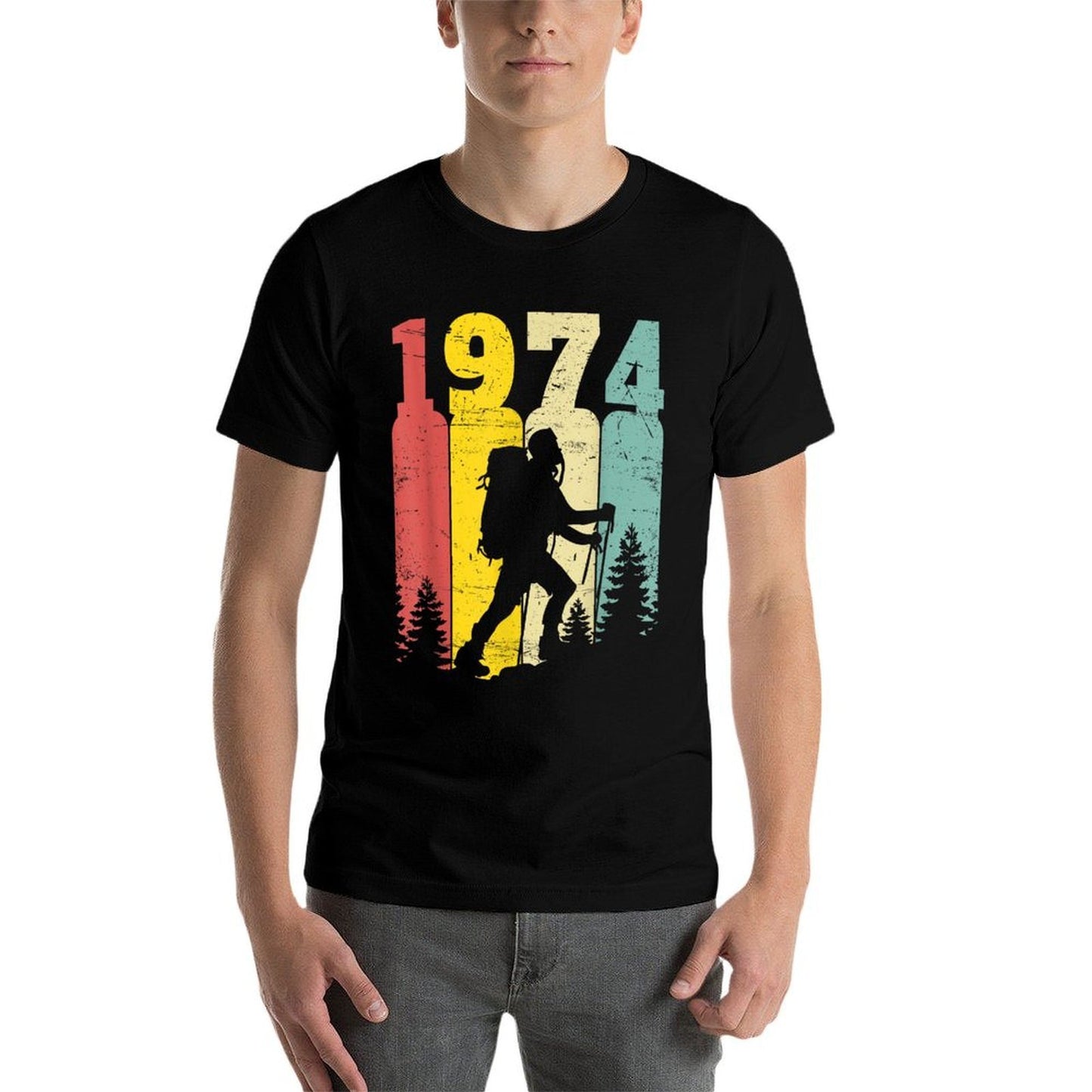 50 Years Hiker 1974 50th Birthday Hiking Lover Easy-care T-Shirt
