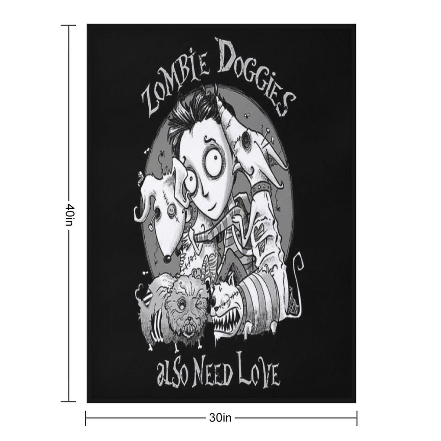 Zombie Doggies Also Need Love Comfort Throw Blanket