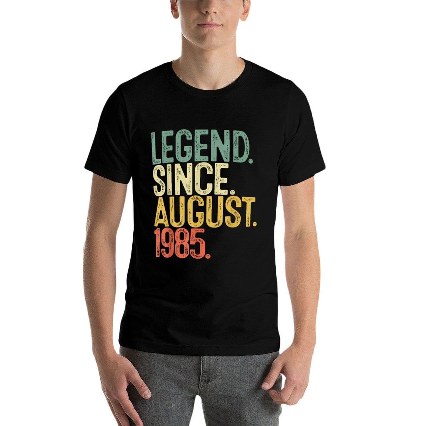 40 Year Old Gifts Legend August 1985 40th Birthday Men Women Fade-proof Color T-Shirt