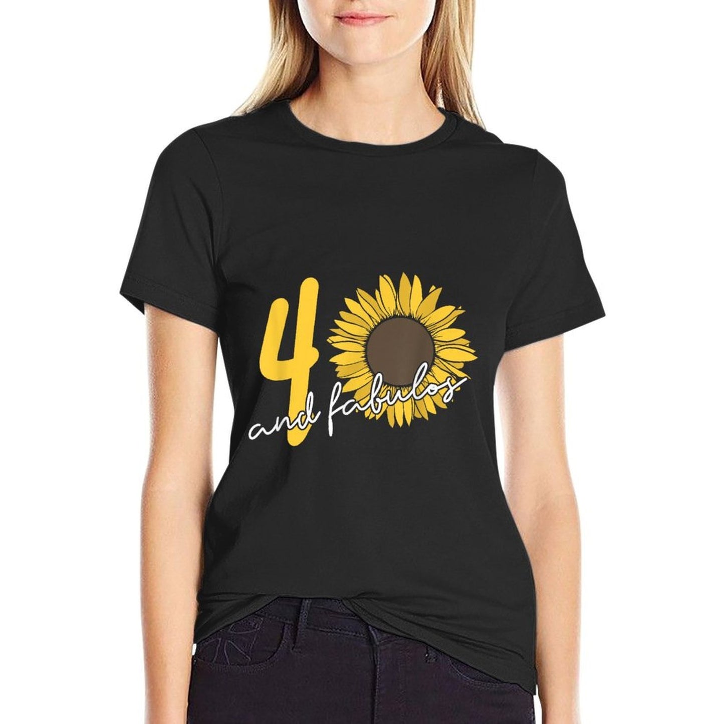 40 And Fabulous Sunflower 40th Birthday Breathable T-Shirt