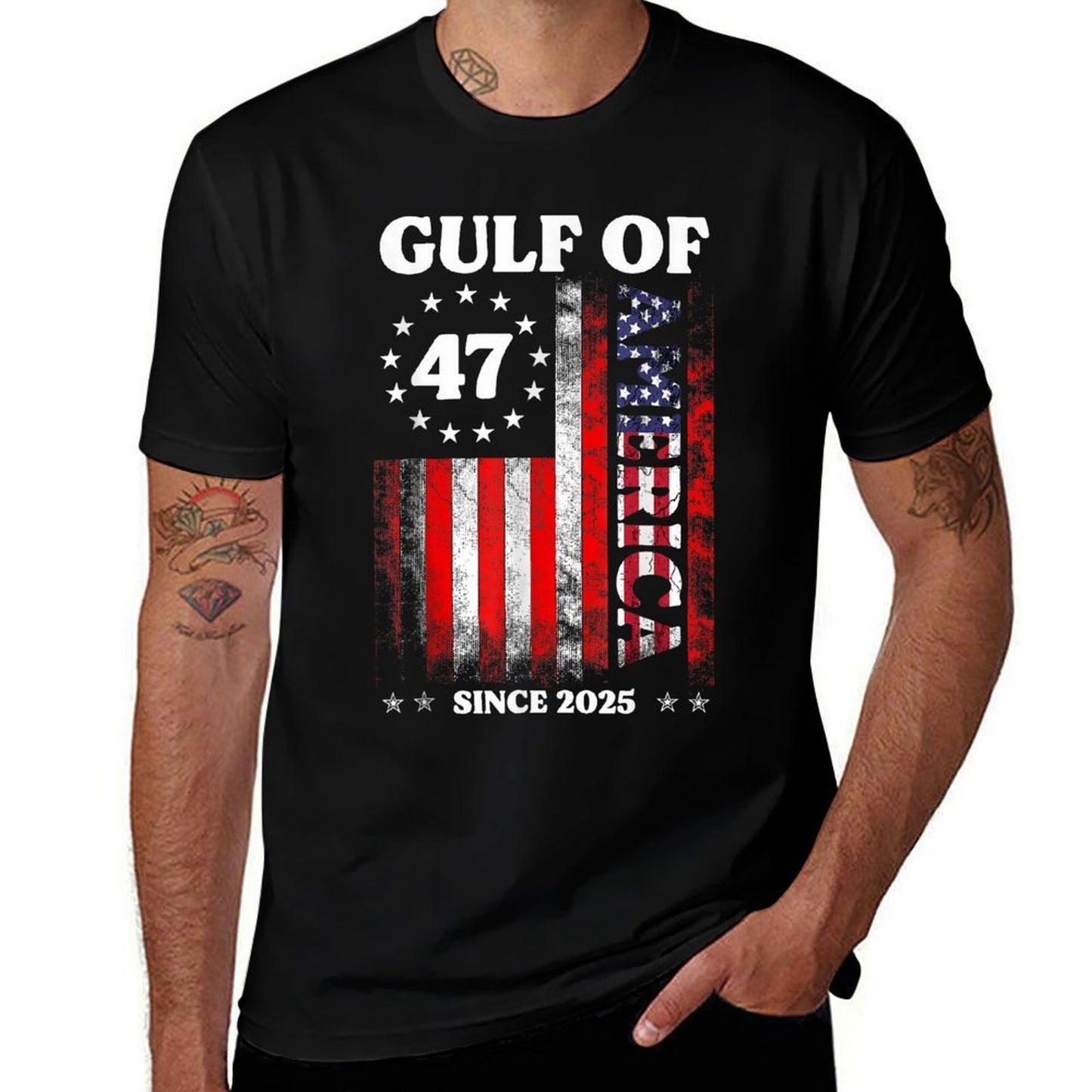 Gulf of USA America Funny Vintage USA Flag Classic T-Shirt