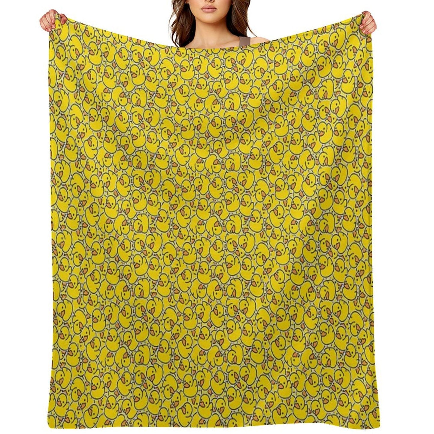 Yellow Classic Rubber Duck Versatility Throw Blanket