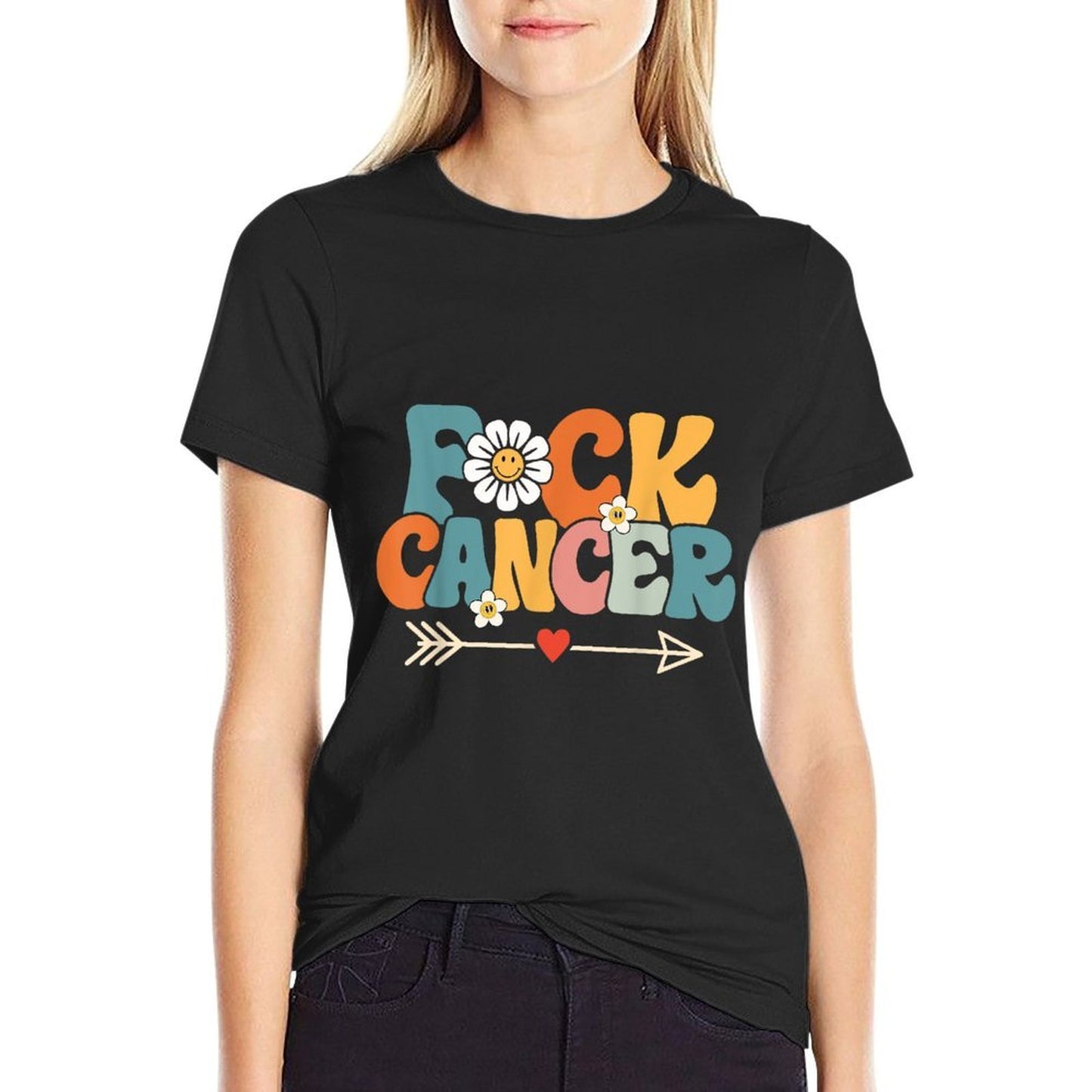 Groovy Fuck Cancer, I Hate Cancer, Breast Cancer Awareness Classic T-Shirt