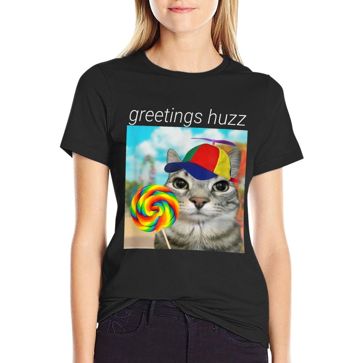 Greetings Huzz Funny Gen Z Gen Alpha Slang Meme Vintage-inspired T-Shirt